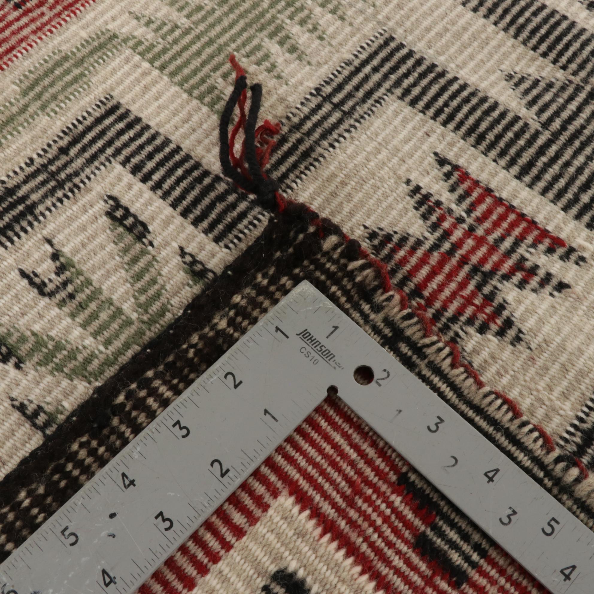 1'11 x 3'2 Handwoven Navajo Storm Pattern Accent Rug