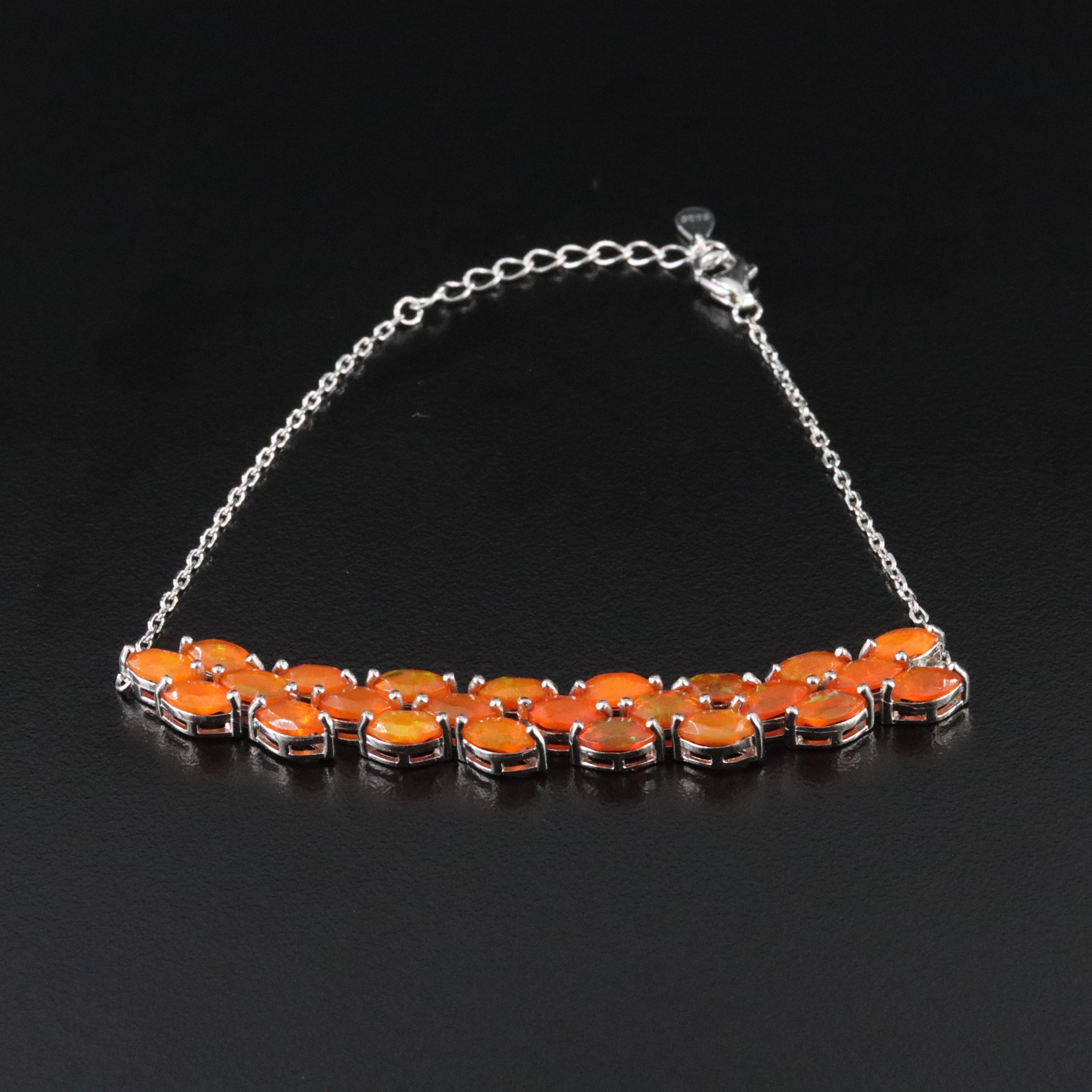 Sterling Fire Opal Bracelet