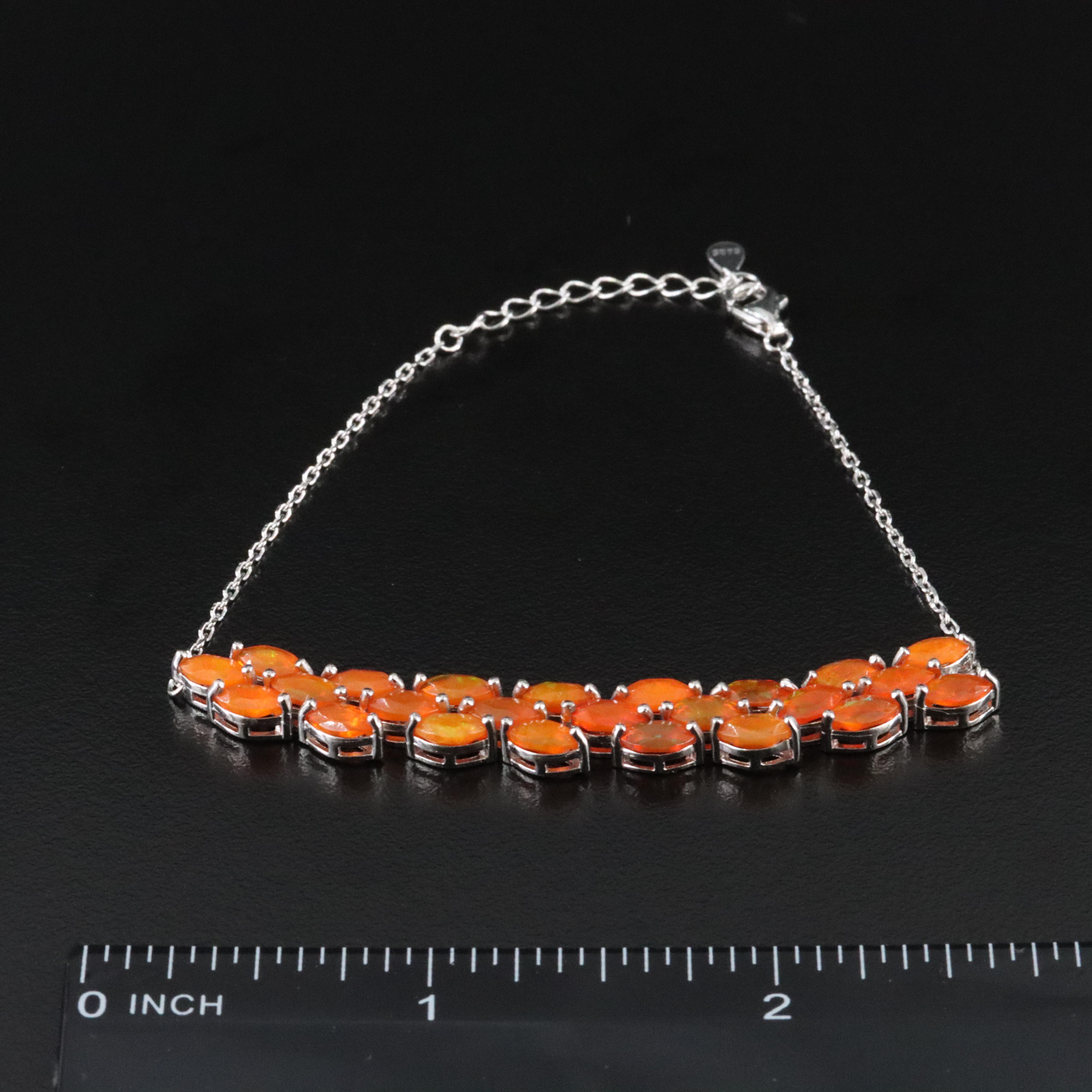 Sterling Fire Opal Bracelet