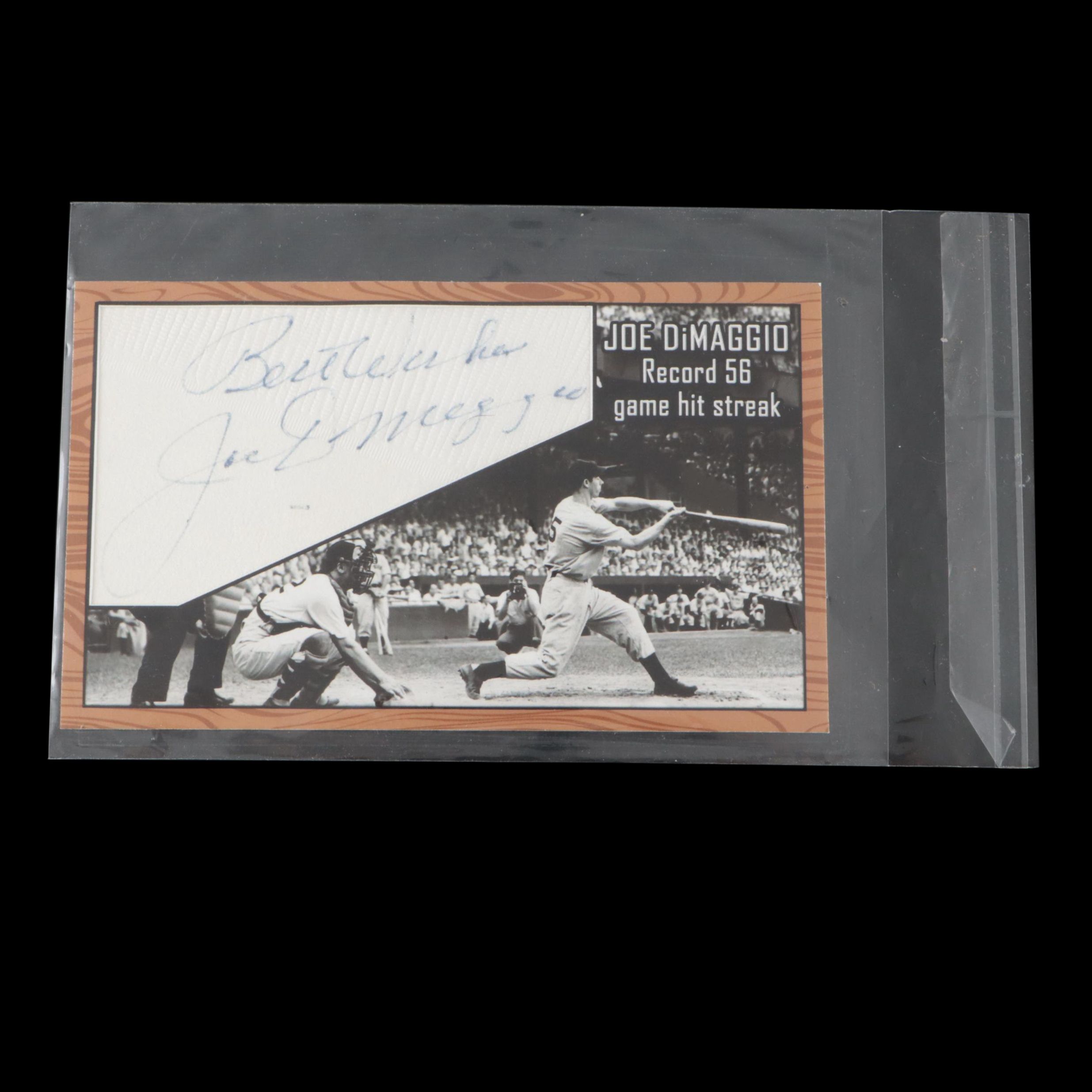 Joe DiMaggio Cut Signature Custom New York Yankees Baseball Card, JSA