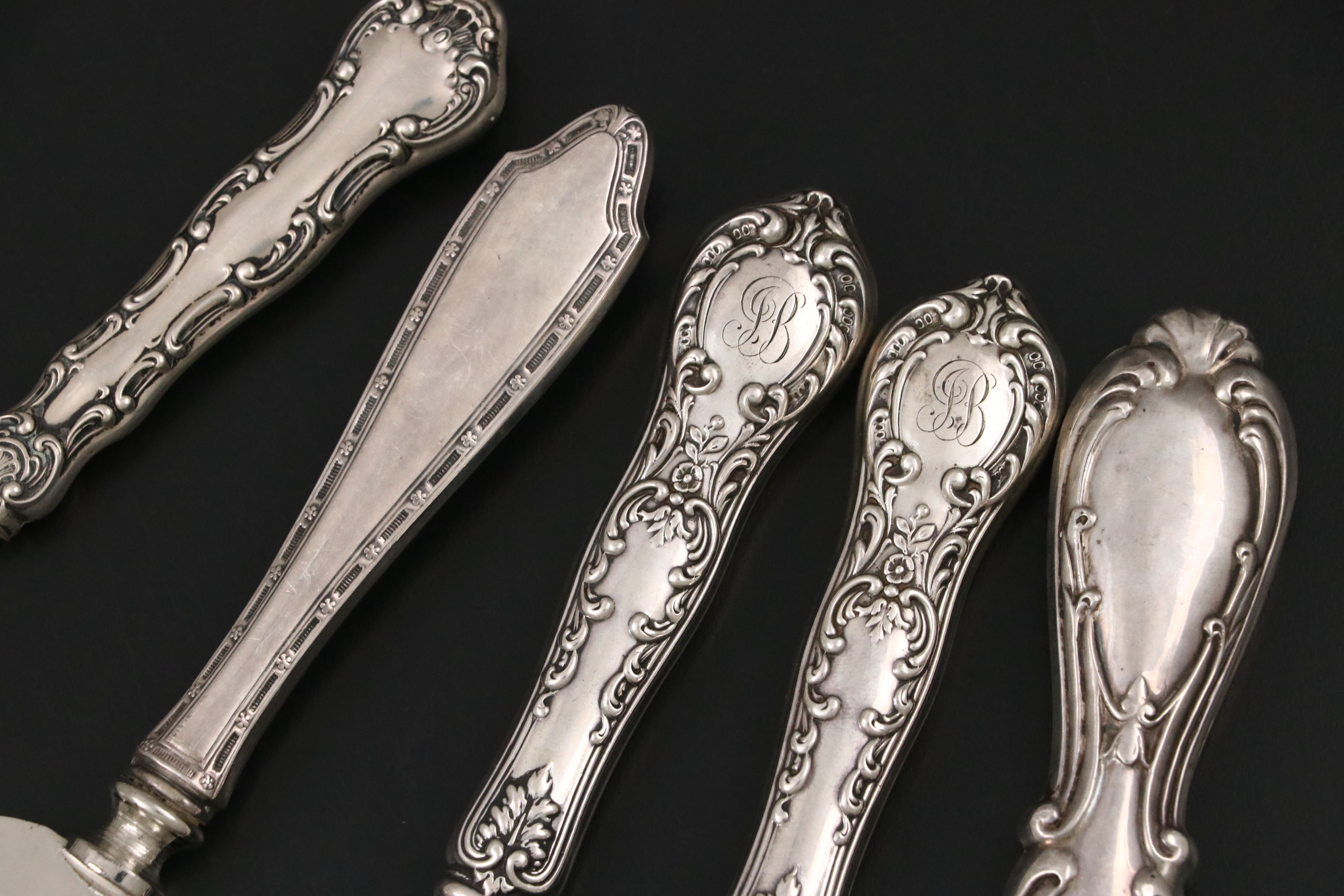 Sterling Silver Handled Serving Utensils with Silver Plate Serveware Collection