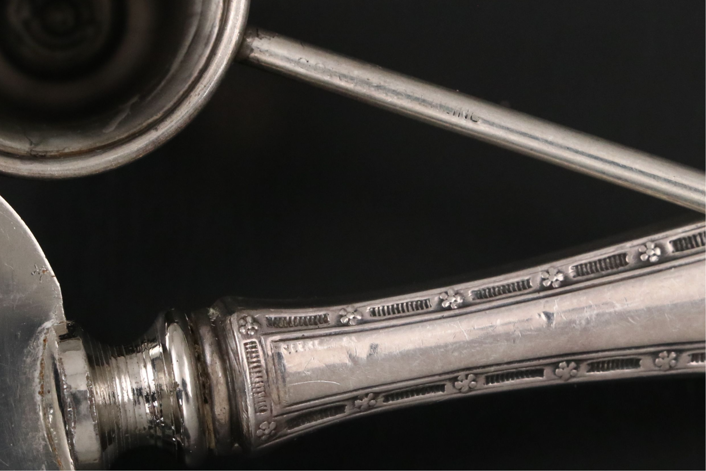 Sterling Silver Handled Serving Utensils with Silver Plate Serveware Collection