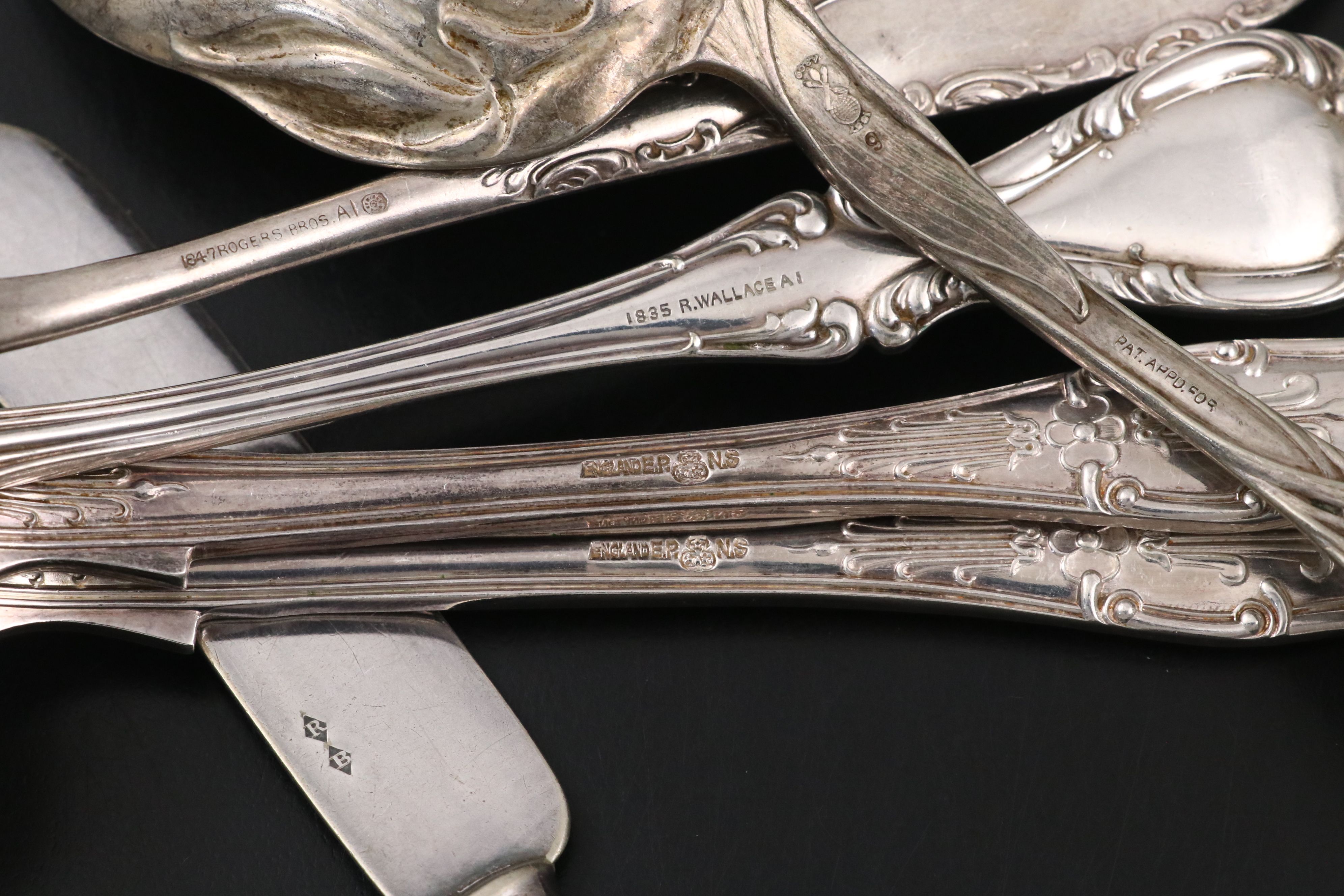 Sterling Silver Handled Serving Utensils with Silver Plate Serveware Collection