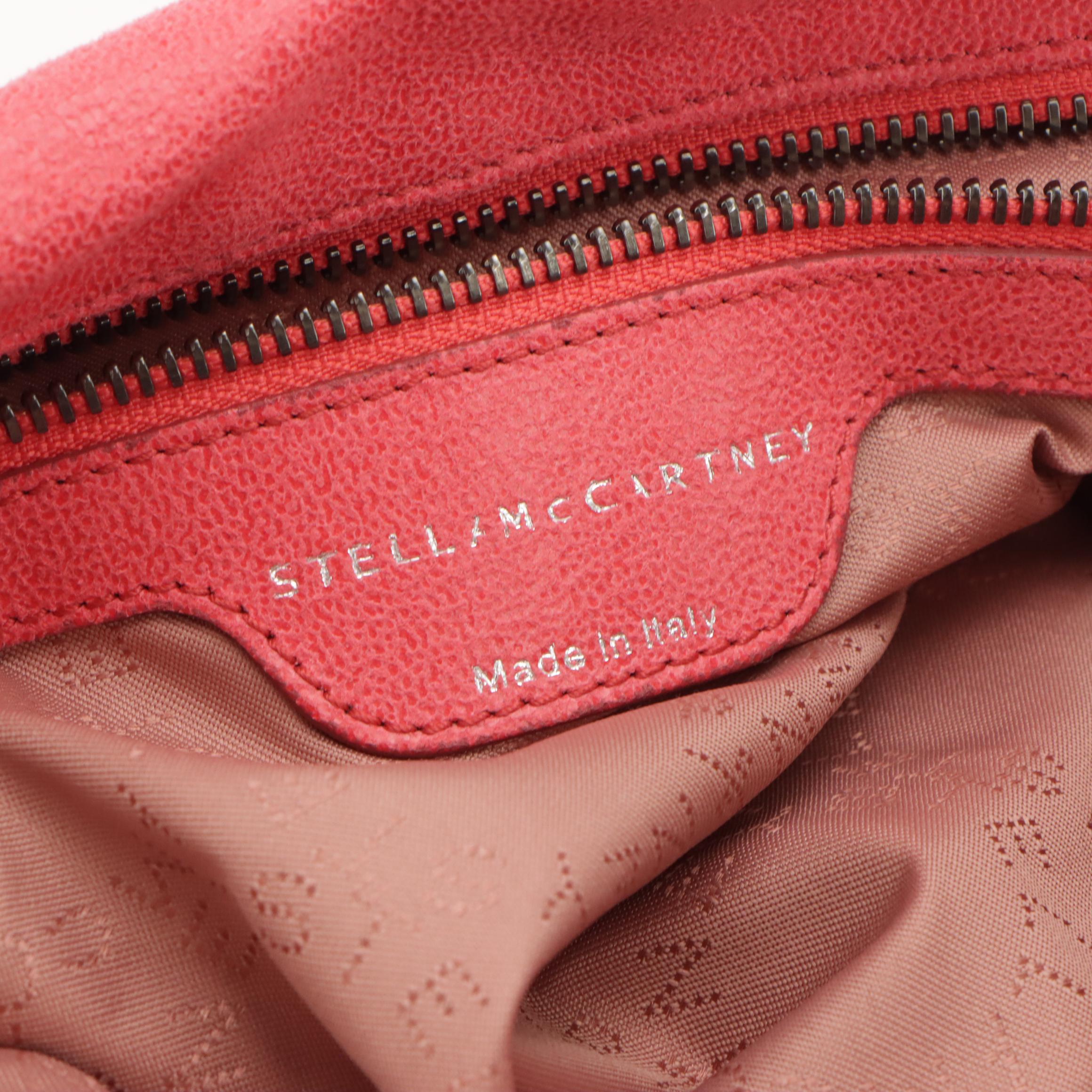 Stella McCartney Falabella 2Way Chain Bag in Watermelon Pink Shaggy Vegan Suede