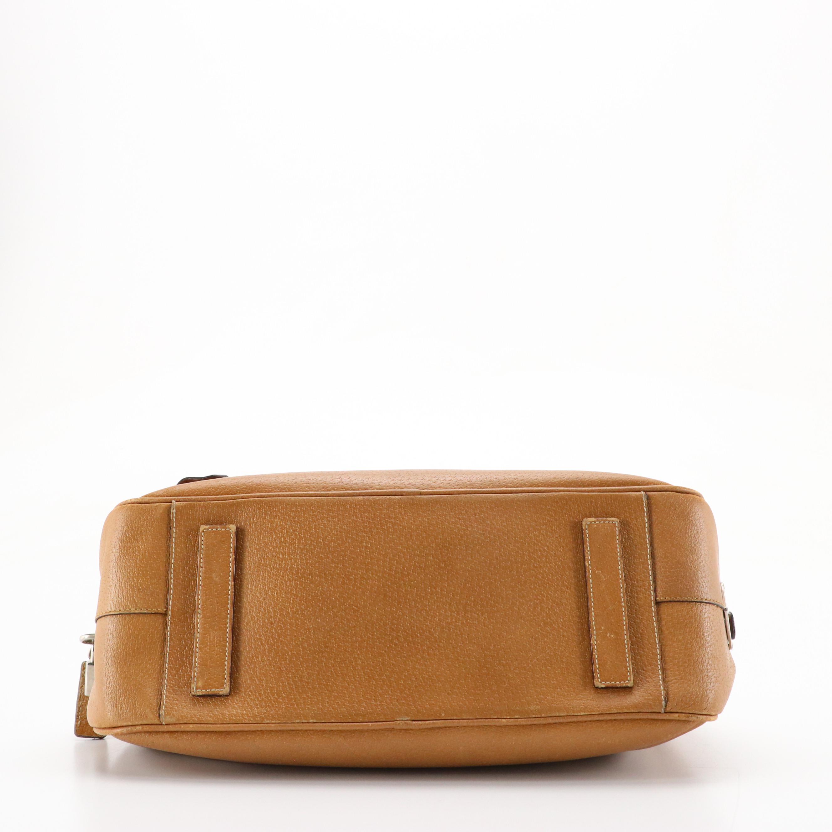 Prada Boston Bag in Brown Vitello Daino Leather