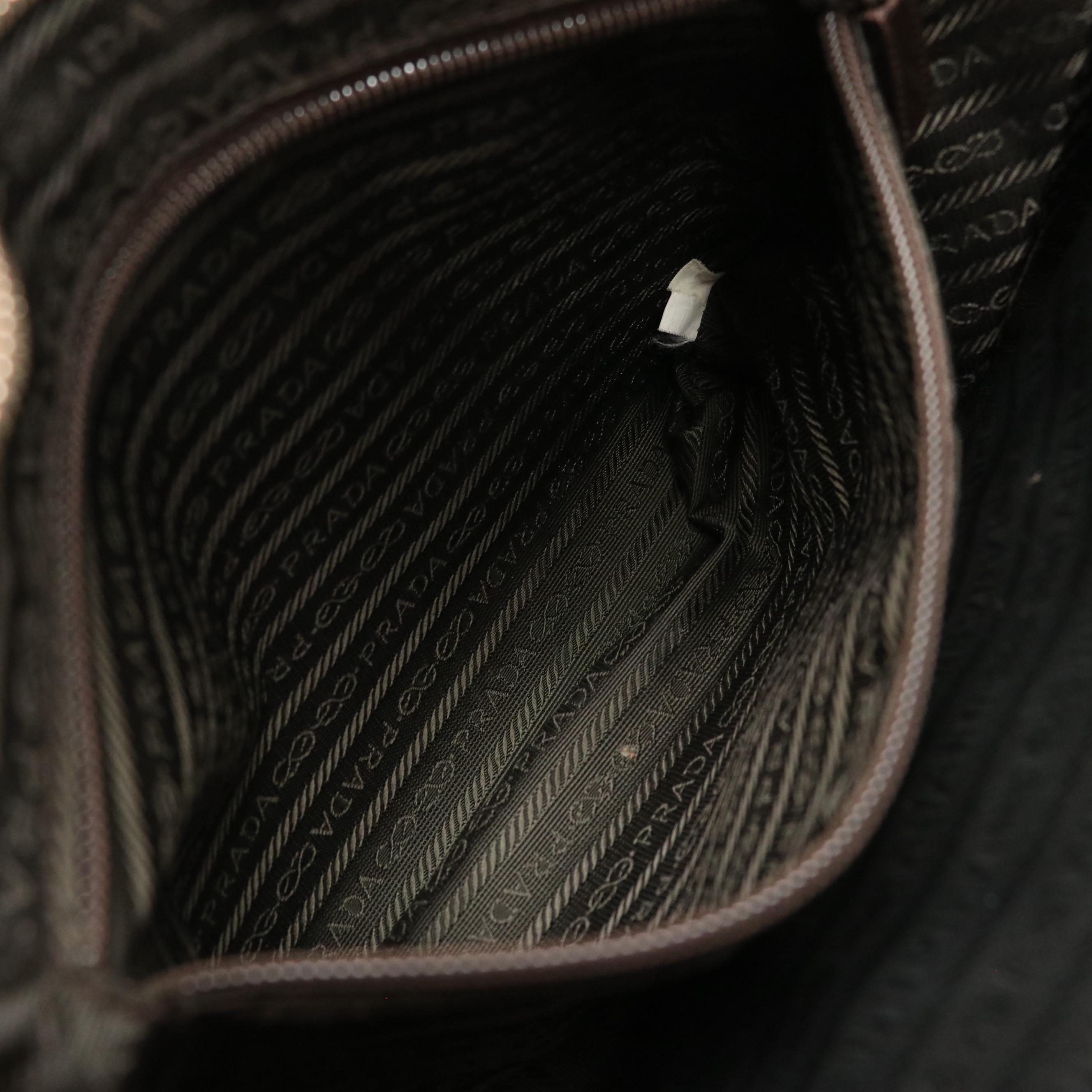 Prada Boston Bag in Brown Vitello Daino Leather