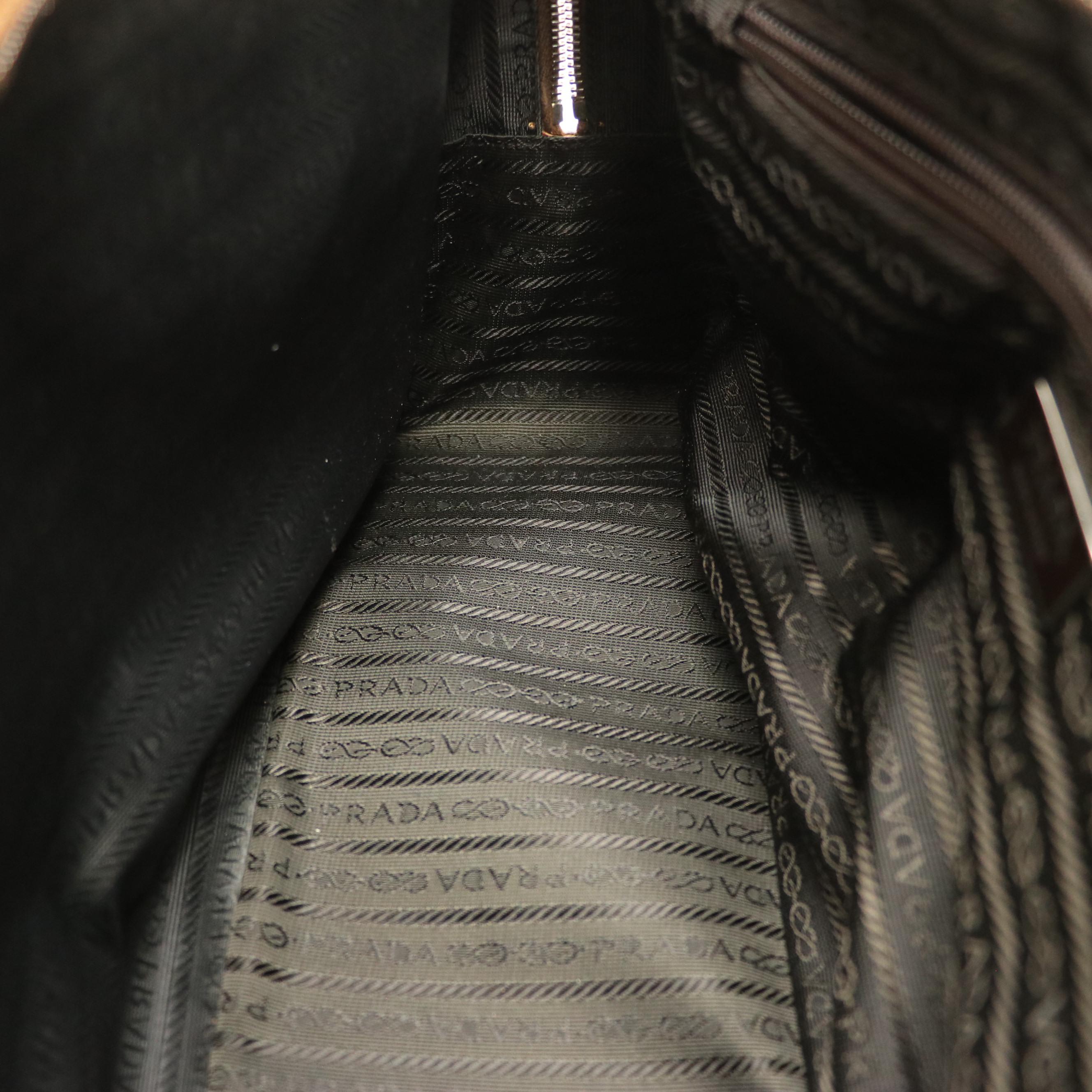 Prada Boston Bag in Brown Vitello Daino Leather