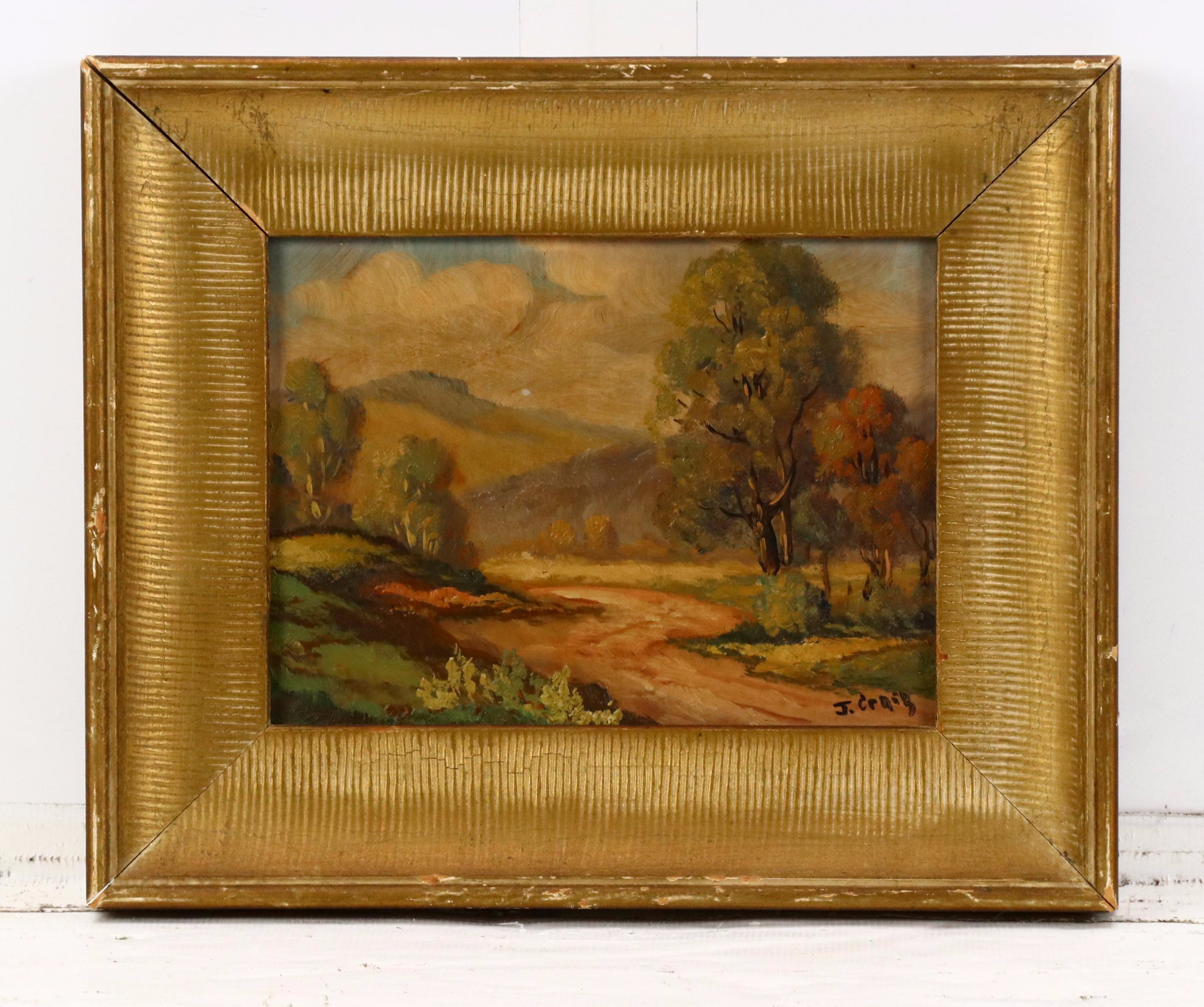 J. Craig Landscape Oil Painting, Early 20th Century