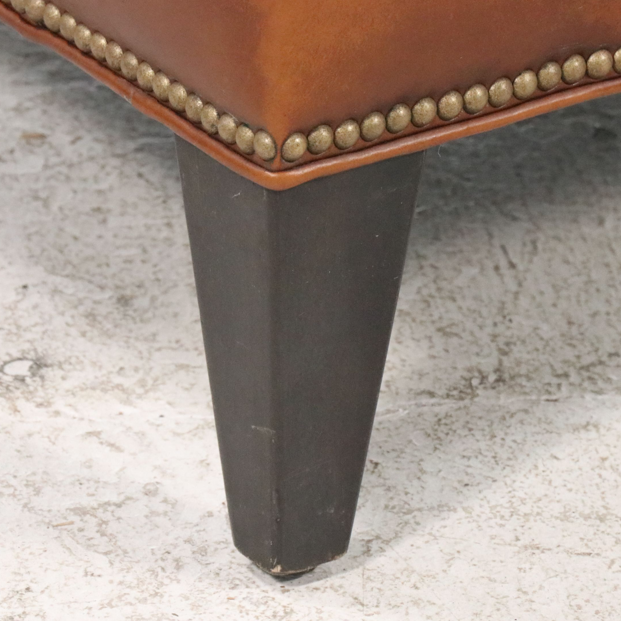 Pair of Ethan Allen Leather and Fabric Upholstered Club Chairs, 2017