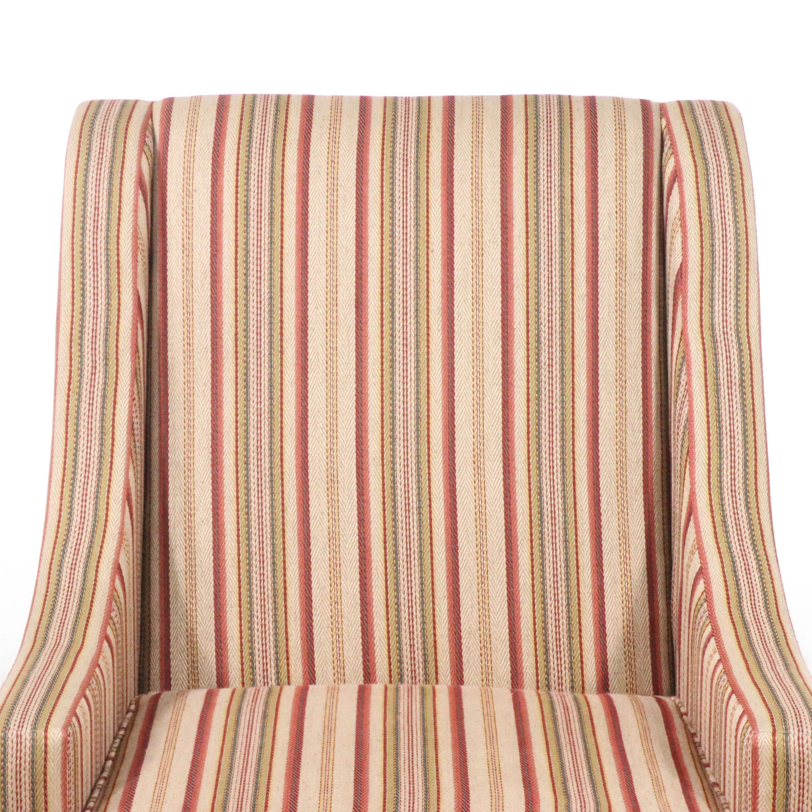 Pair of Ethan Allen Leather and Fabric Upholstered Club Chairs, 2017