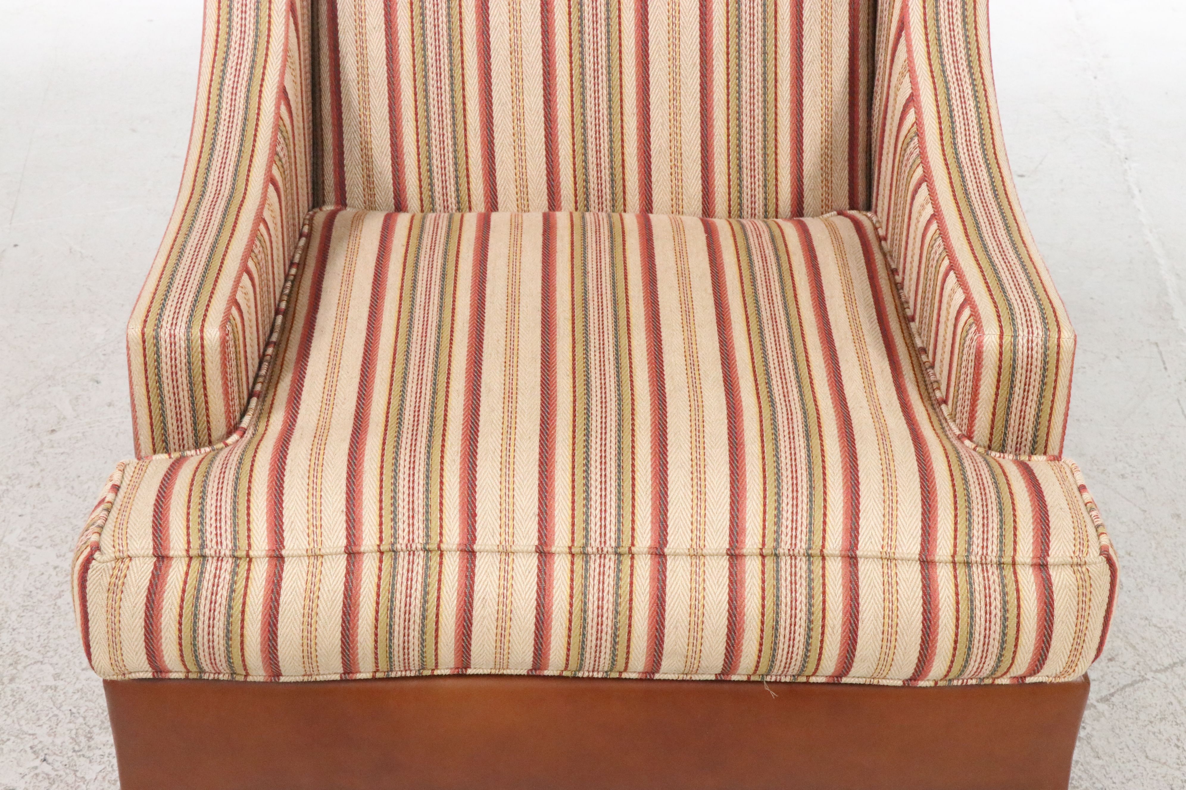 Pair of Ethan Allen Leather and Fabric Upholstered Club Chairs, 2017