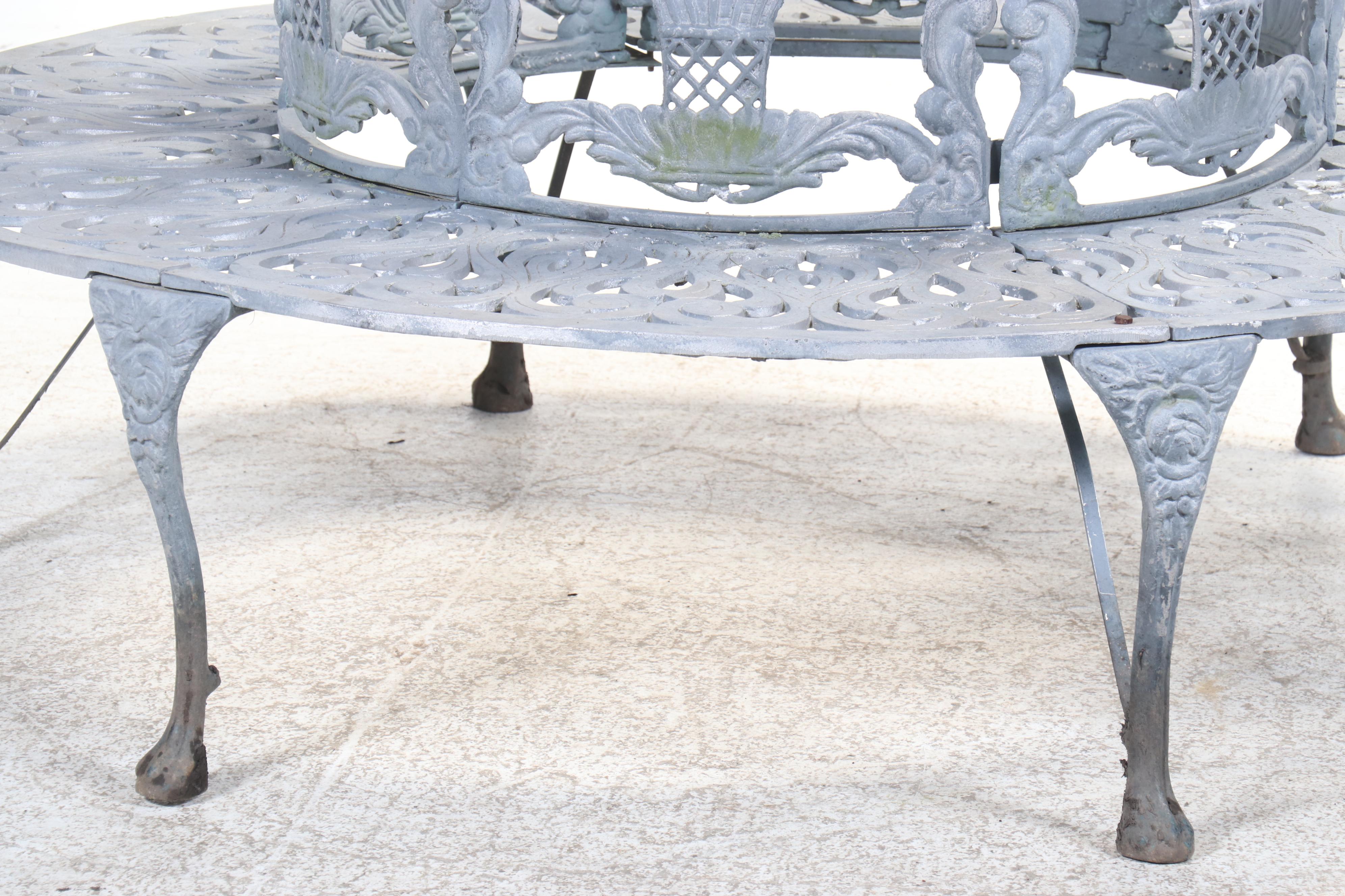 Victorian Style Cast Aluminum Tree Bench