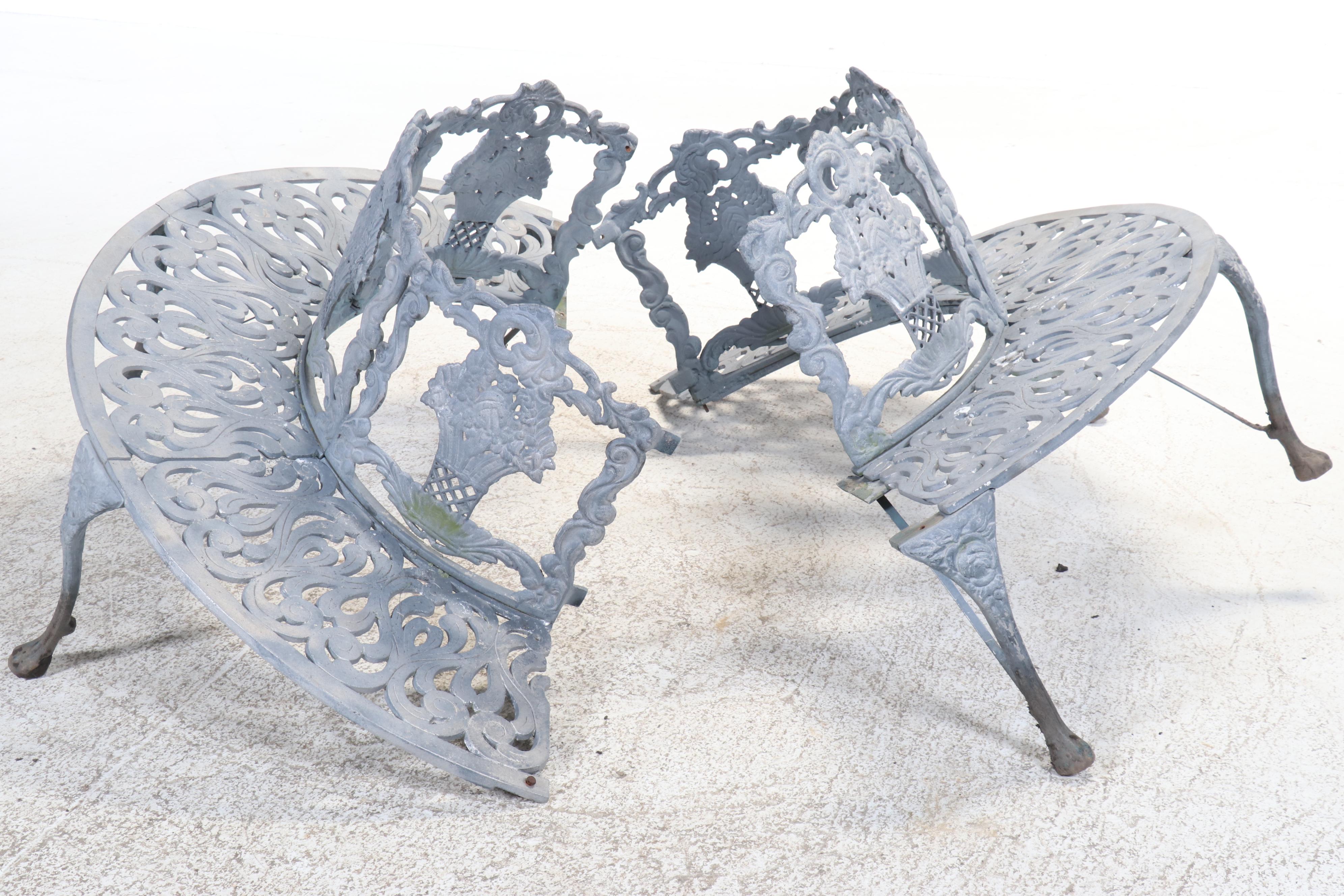 Victorian Style Cast Aluminum Tree Bench