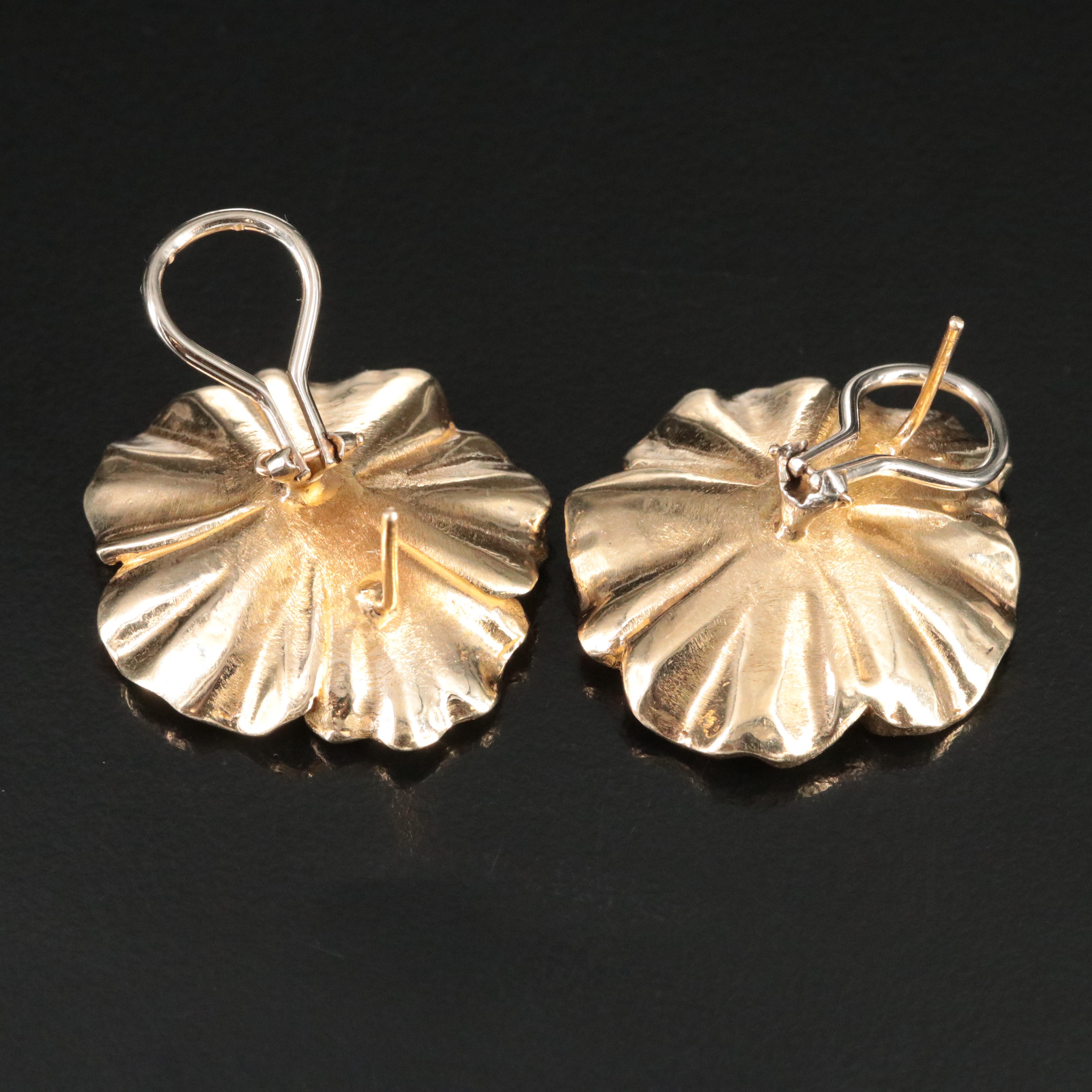 14K Sapphire and 0.75 CTW Diamond Flower Earrings