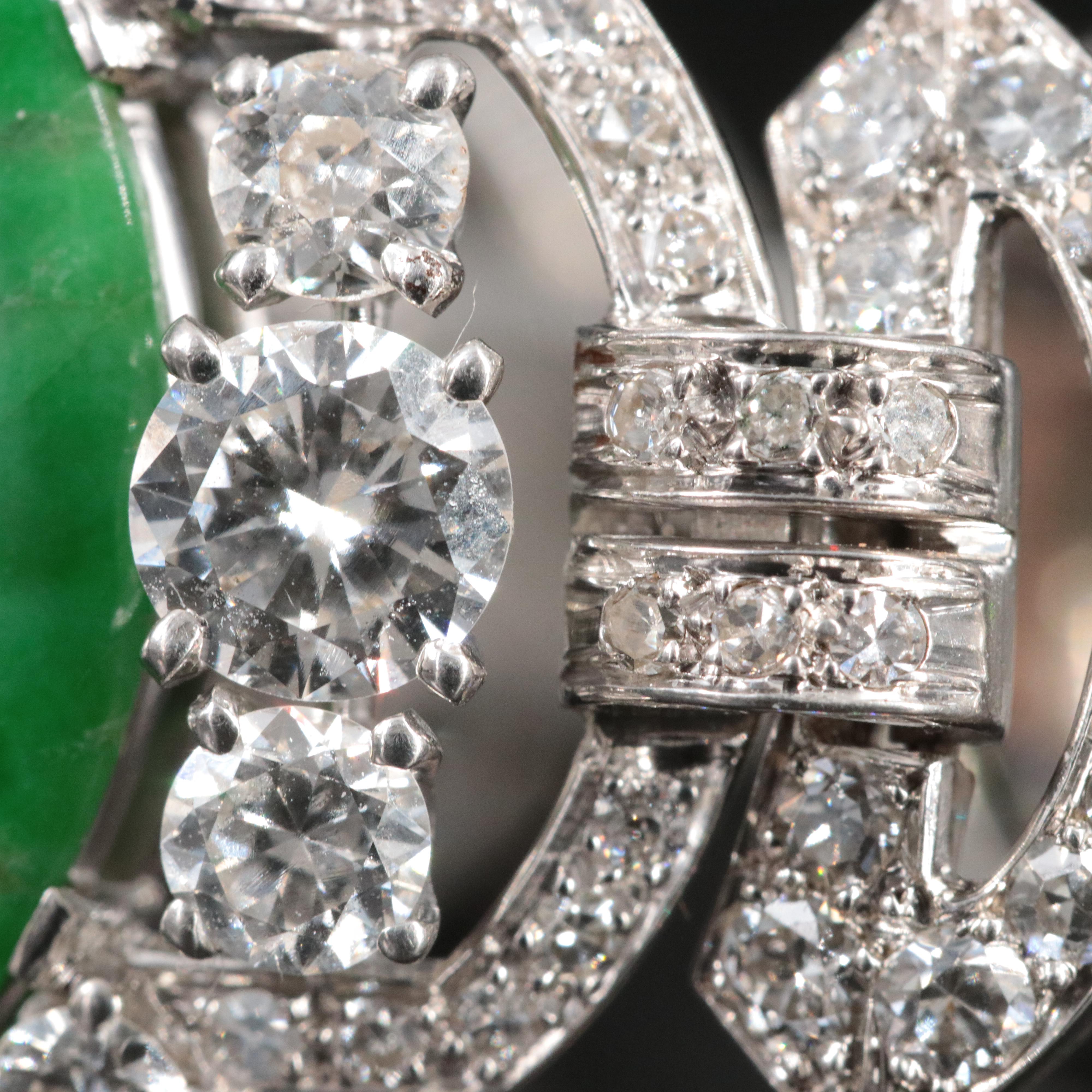 Tiffany & Co. Art Deco Platinum Jadeite and 11.08 CTW Diamond Bracelet