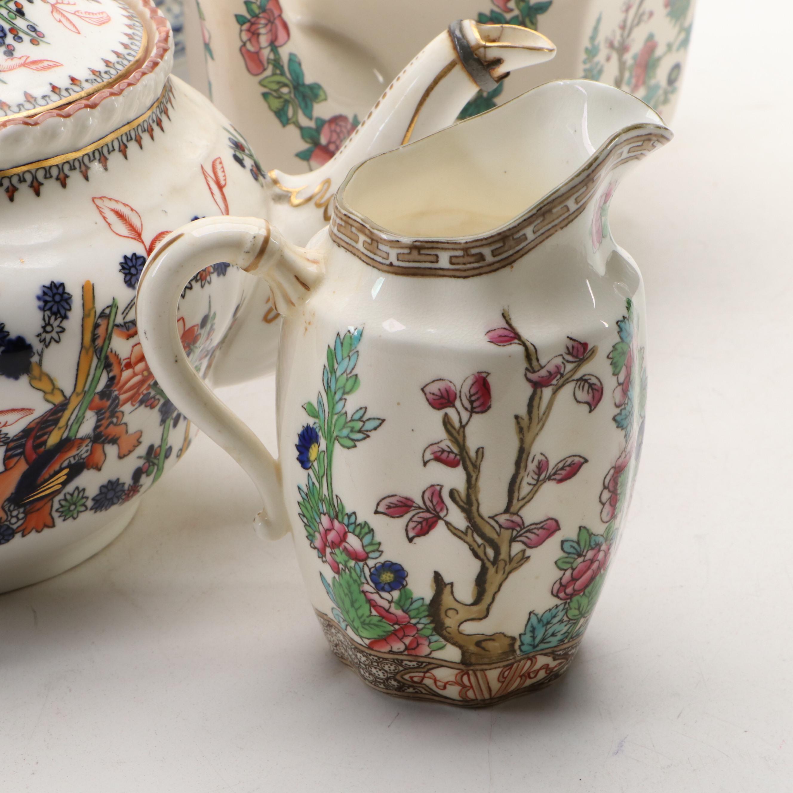 Wood & Sons "Wincaton" Jug with Other English Teapots and Bowl