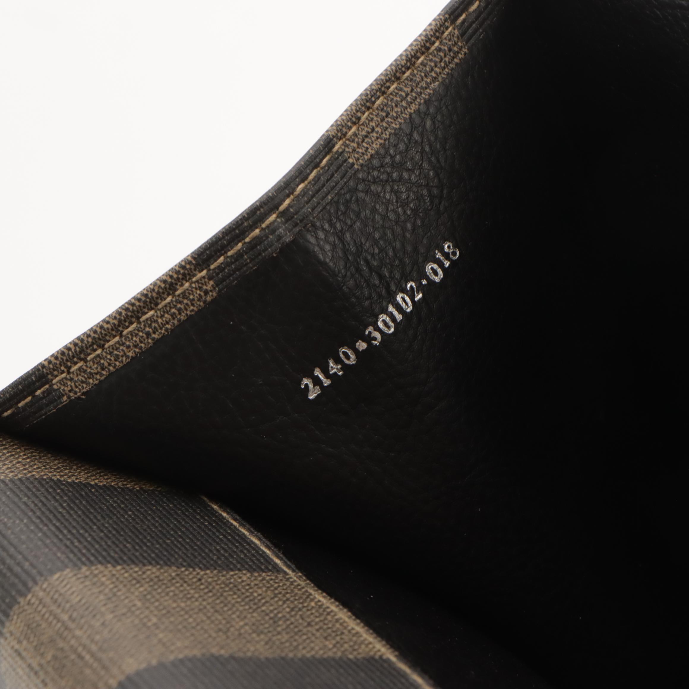 Fendi Top Handle Briefcase Bag in Pequin Stripe Coated Canvas