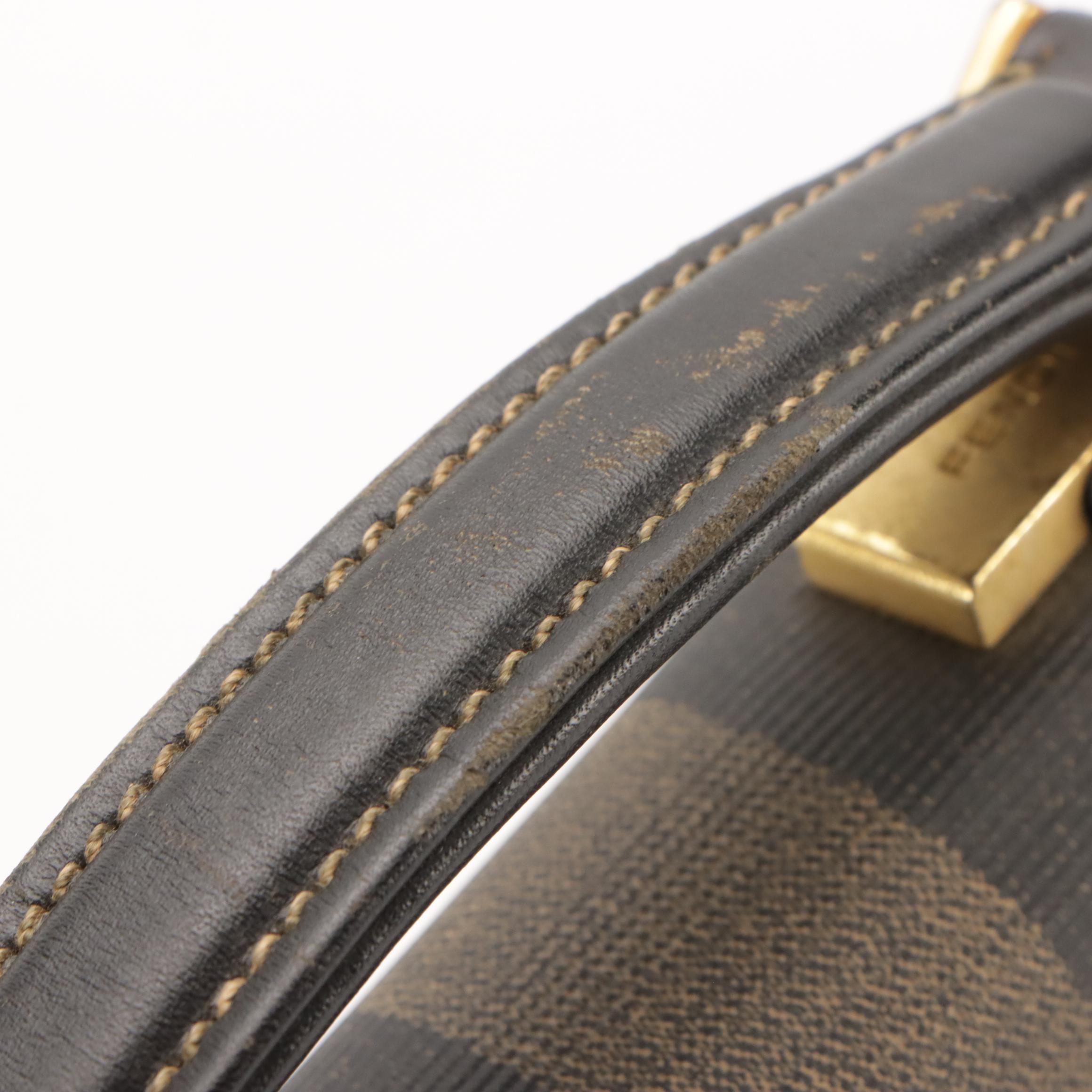 Fendi Top Handle Briefcase Bag in Pequin Stripe Coated Canvas