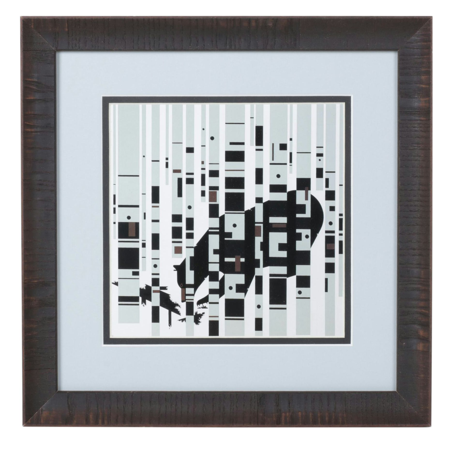 Offset Lithograph After Charley Harper "Bear In The Birches"