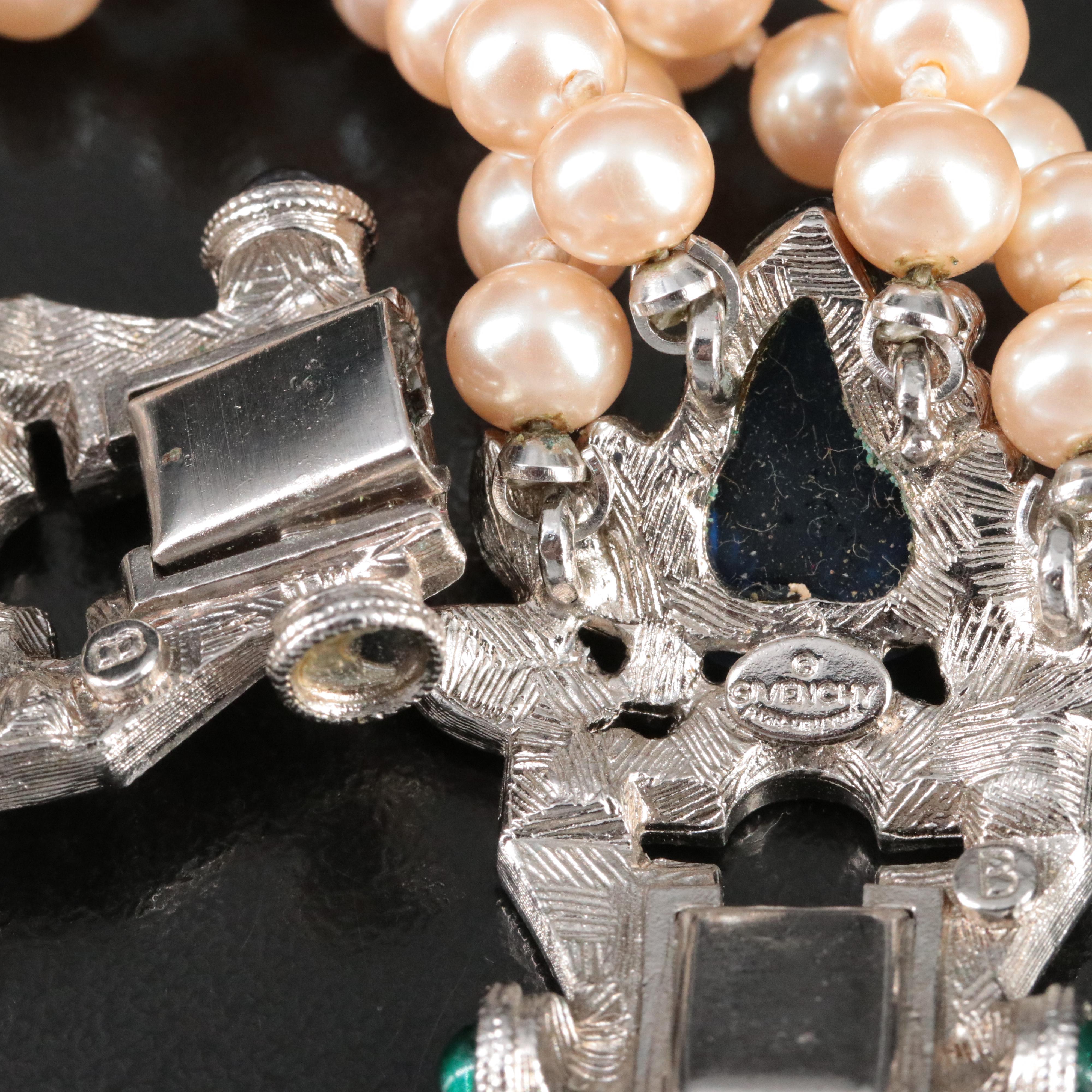 Givenchy Faux Pearl and Rhinestone "Tutti-Frutti" Bracelet