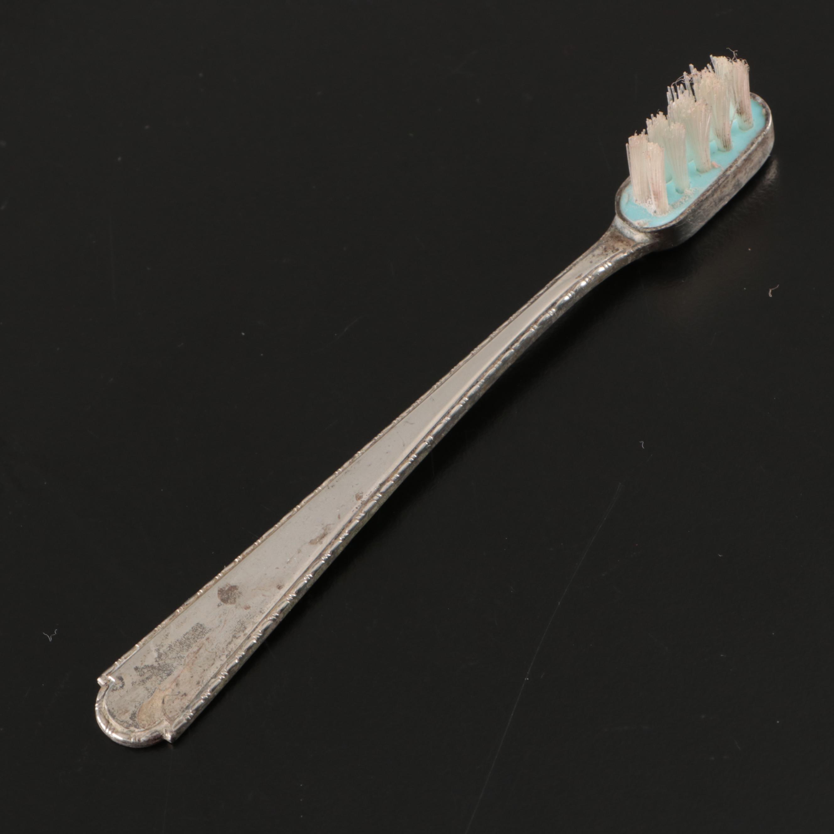 Weidlich Sterling Silver Handled Toothbrush, Early to Mid-20th Century