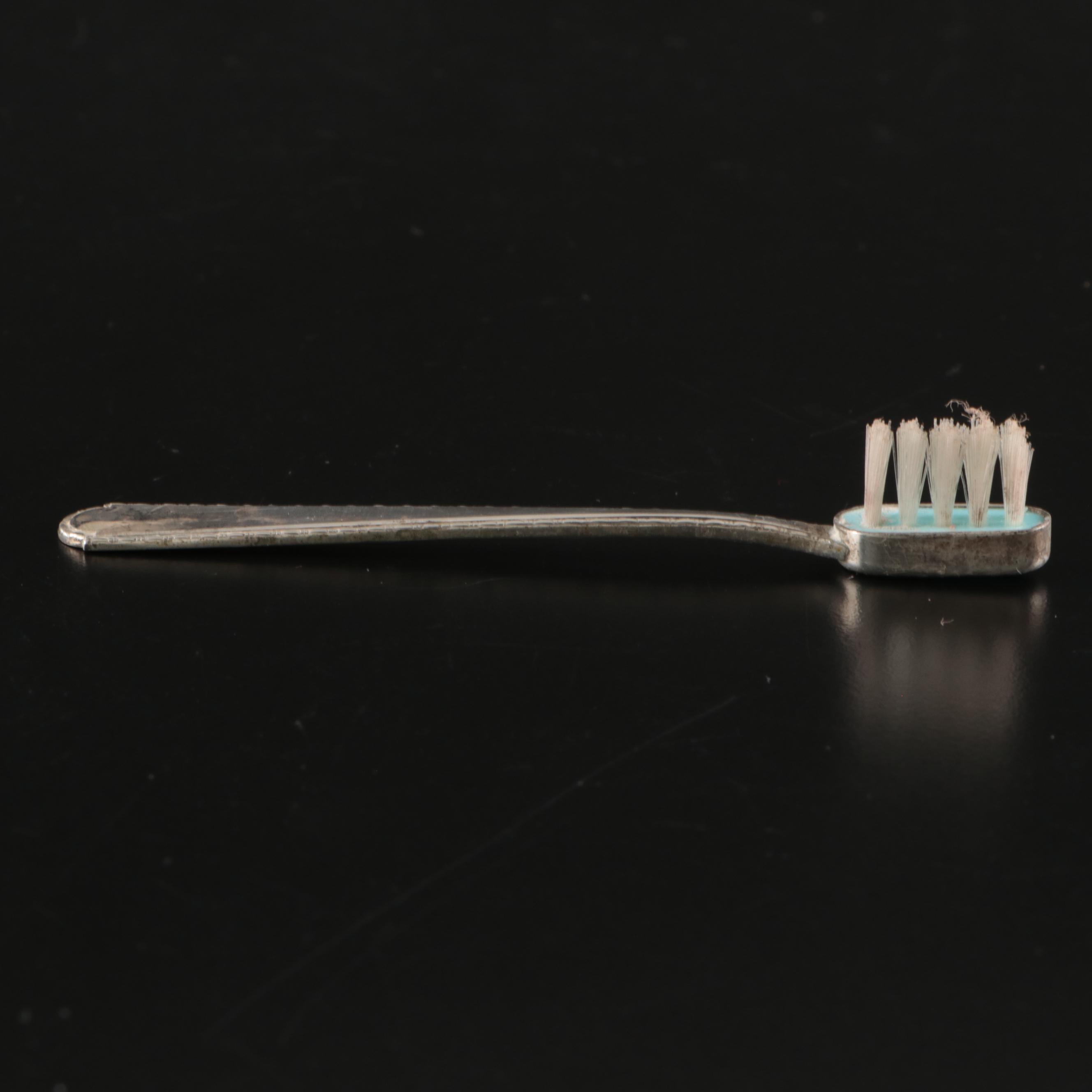 Weidlich Sterling Silver Handled Toothbrush, Early to Mid-20th Century