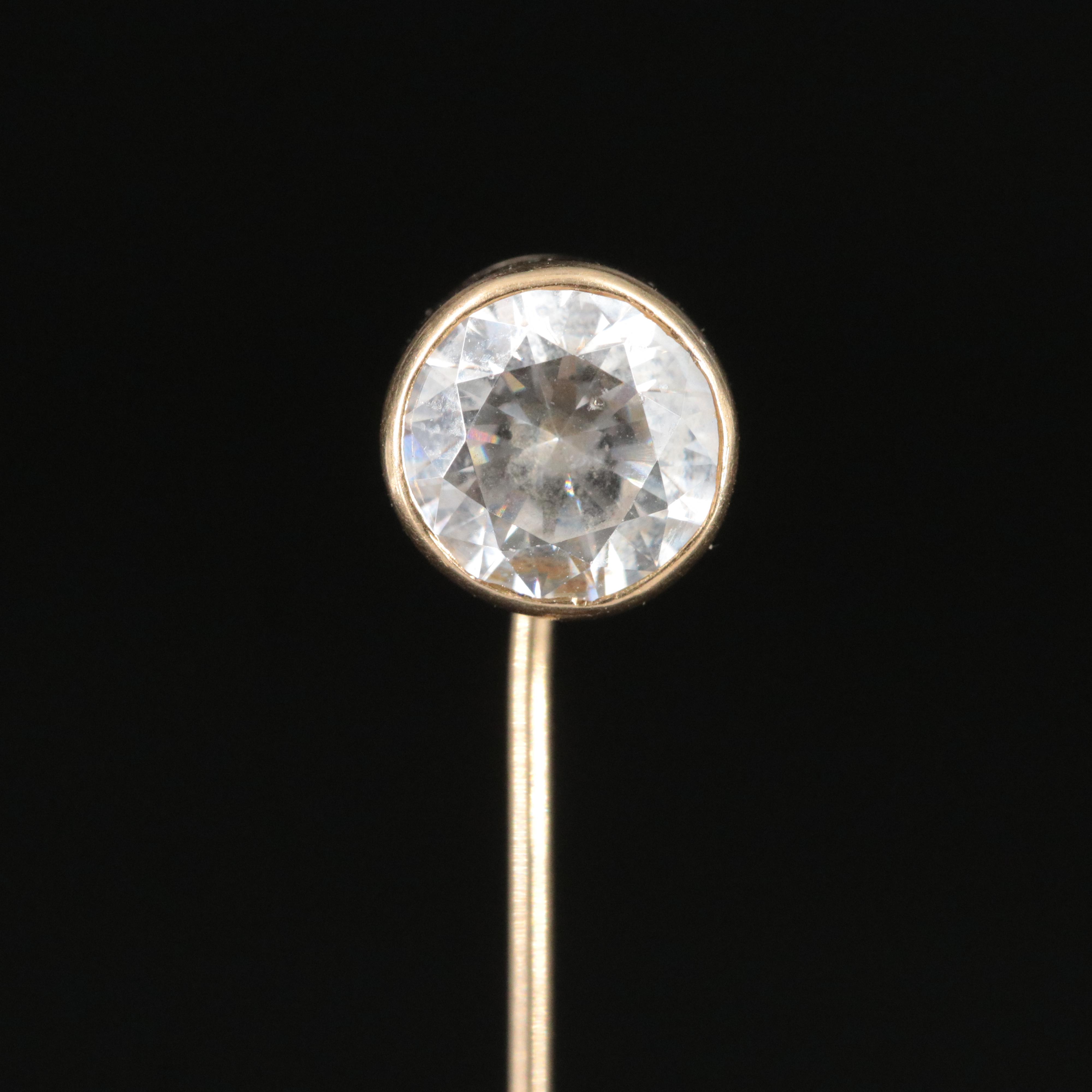 Vintage 14K CZ Stickpin