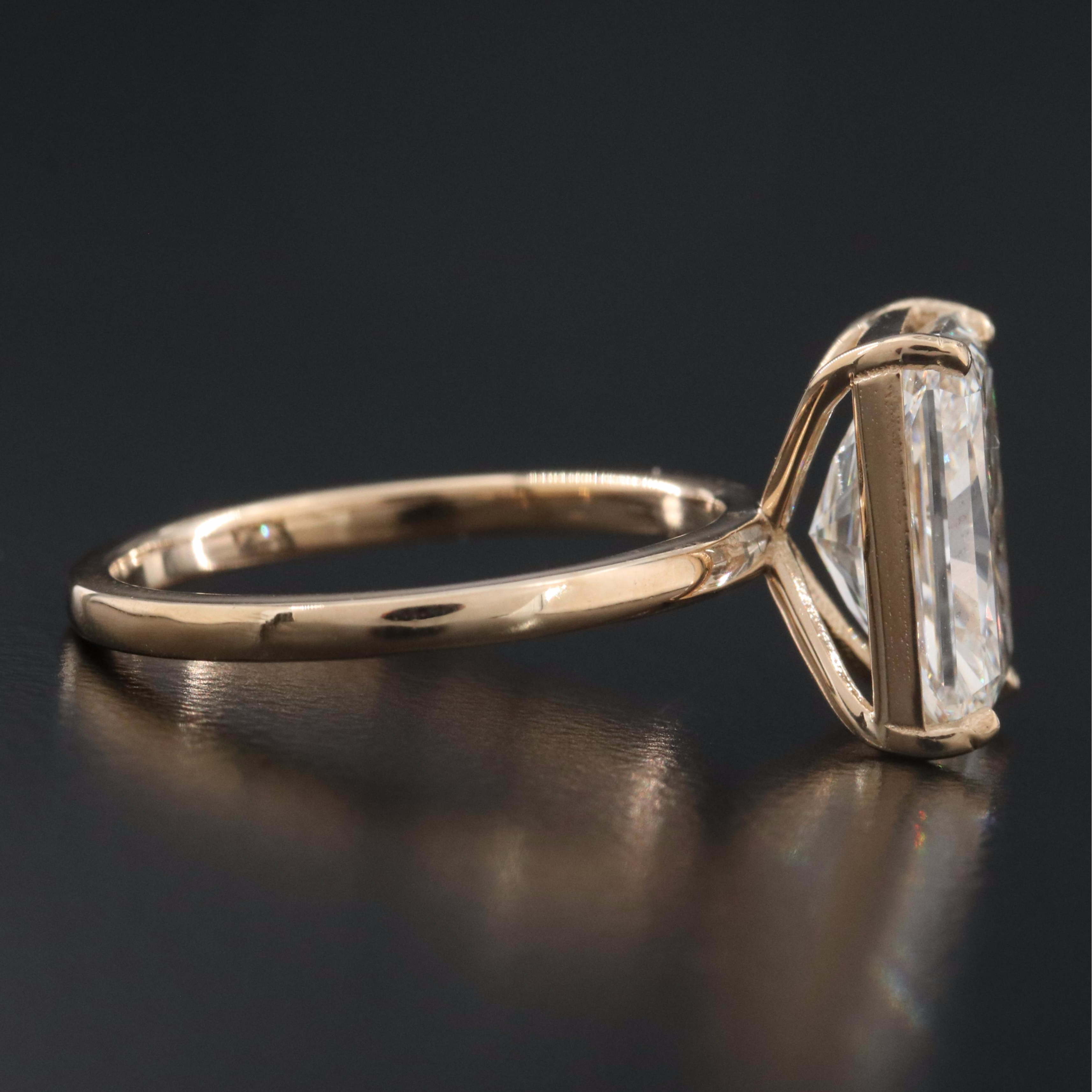 14K 4.04 CT Lab Grown Diamond Solitaire Ring with IGI Report