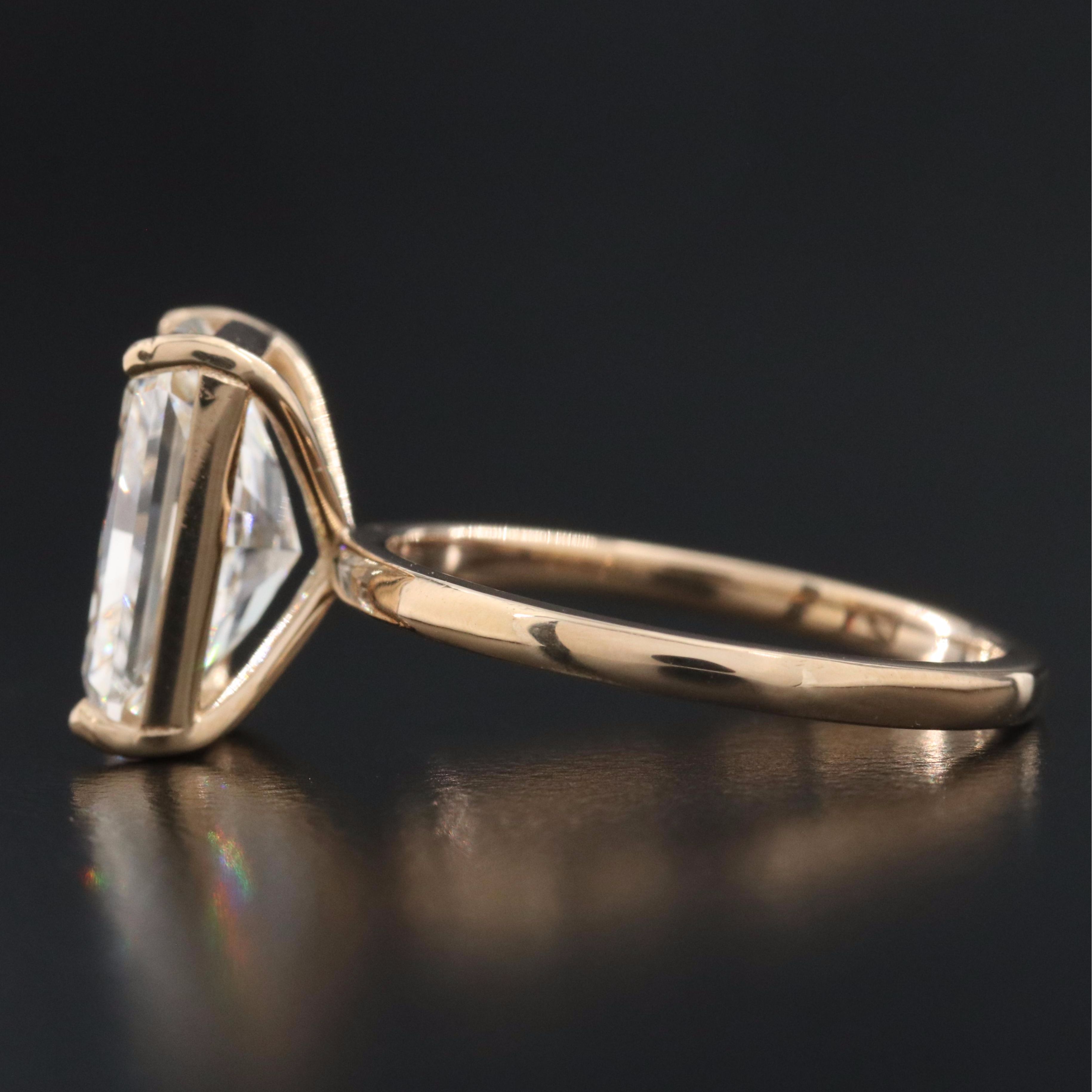 14K 4.04 CT Lab Grown Diamond Solitaire Ring with IGI Report