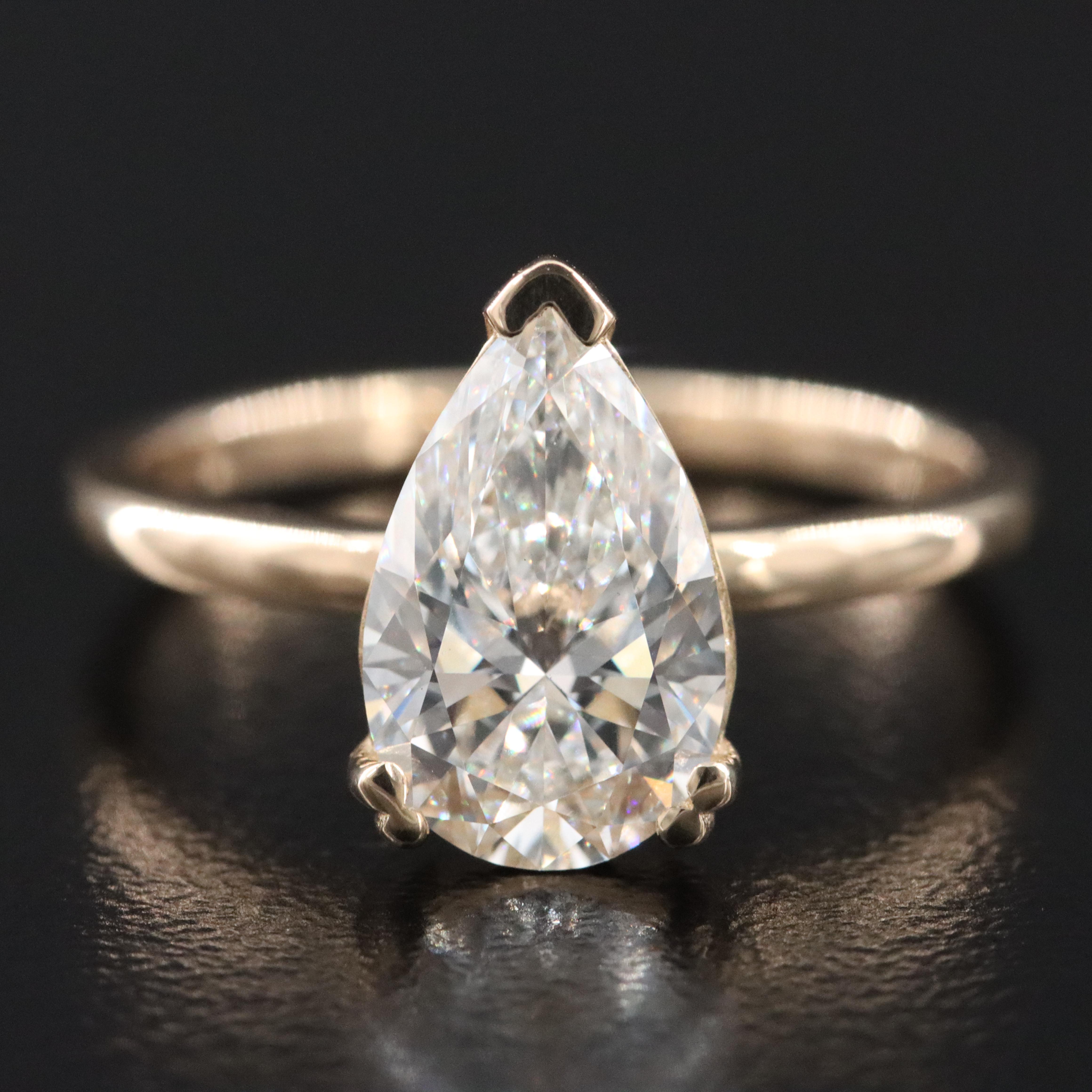 14K 2.03 CT Lab Grown Diamond Solitaire Ring with IGI Report