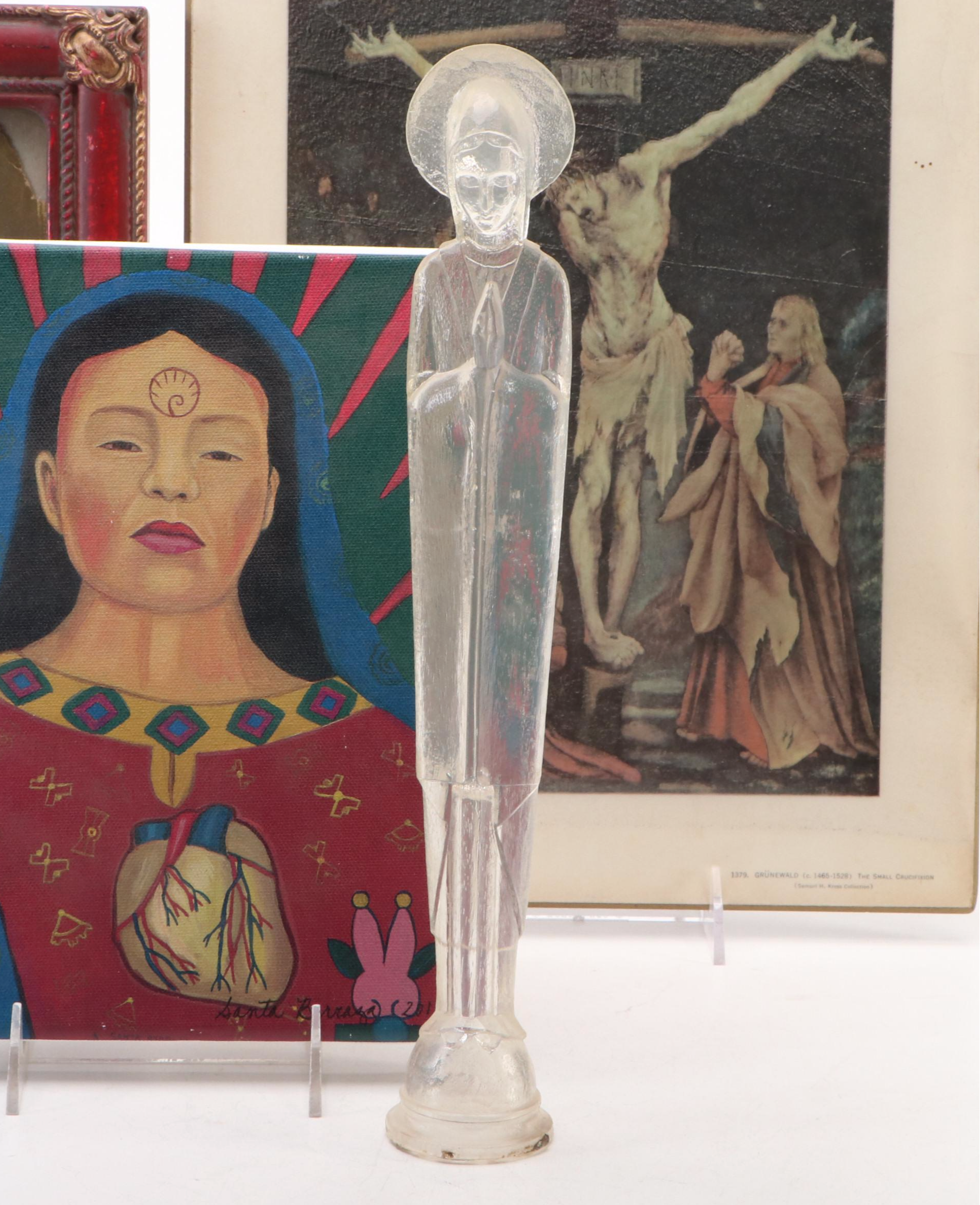 "Virgen con Corazon y Maguey" After Santa Barraza and Religious Art Collection