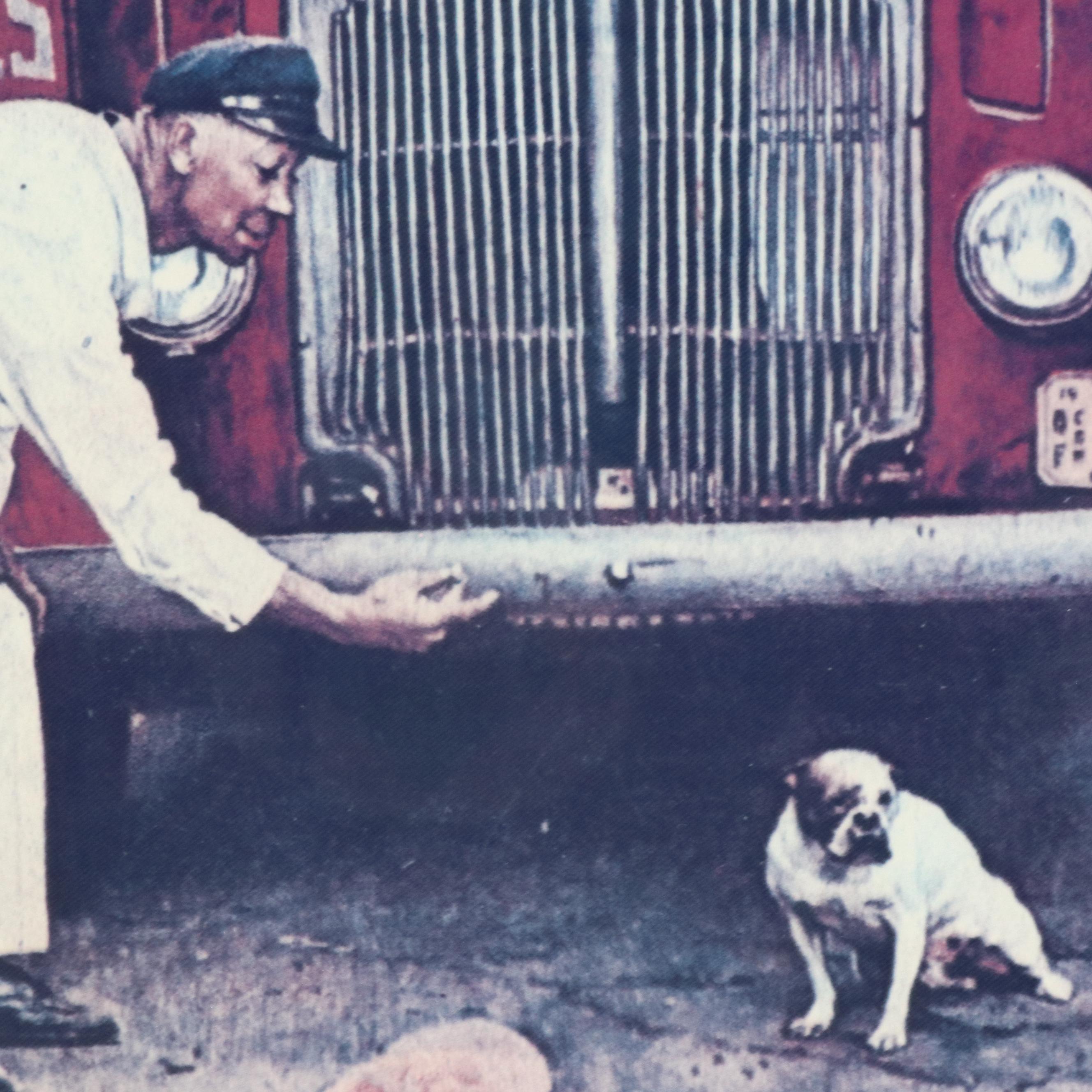 Offset Lithograph After Norman Rockwell "Road Block"