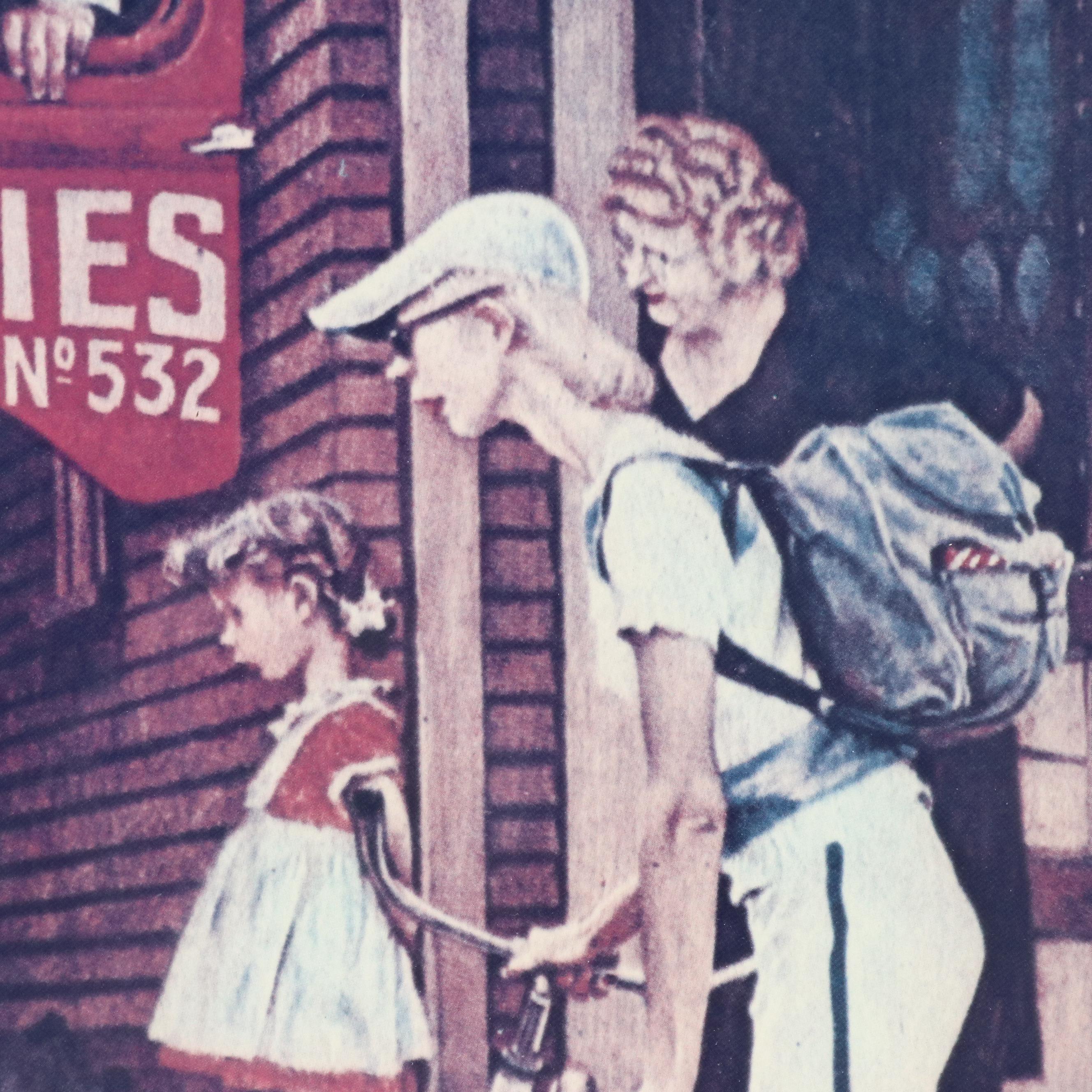 Offset Lithograph After Norman Rockwell "Road Block"