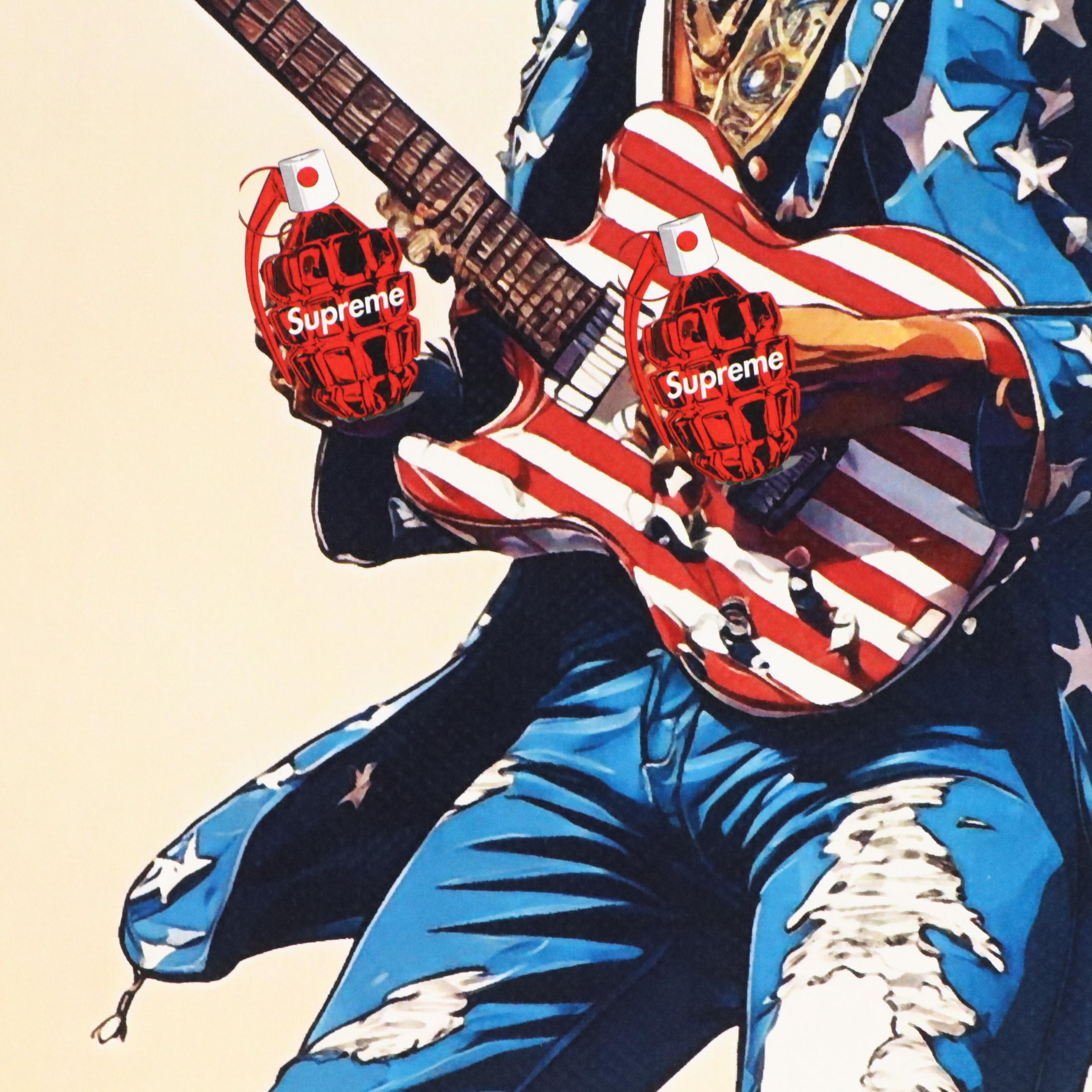 Death NYC Graphic Digital Print Homage to Jimi Hendrix x Supreme, 2024