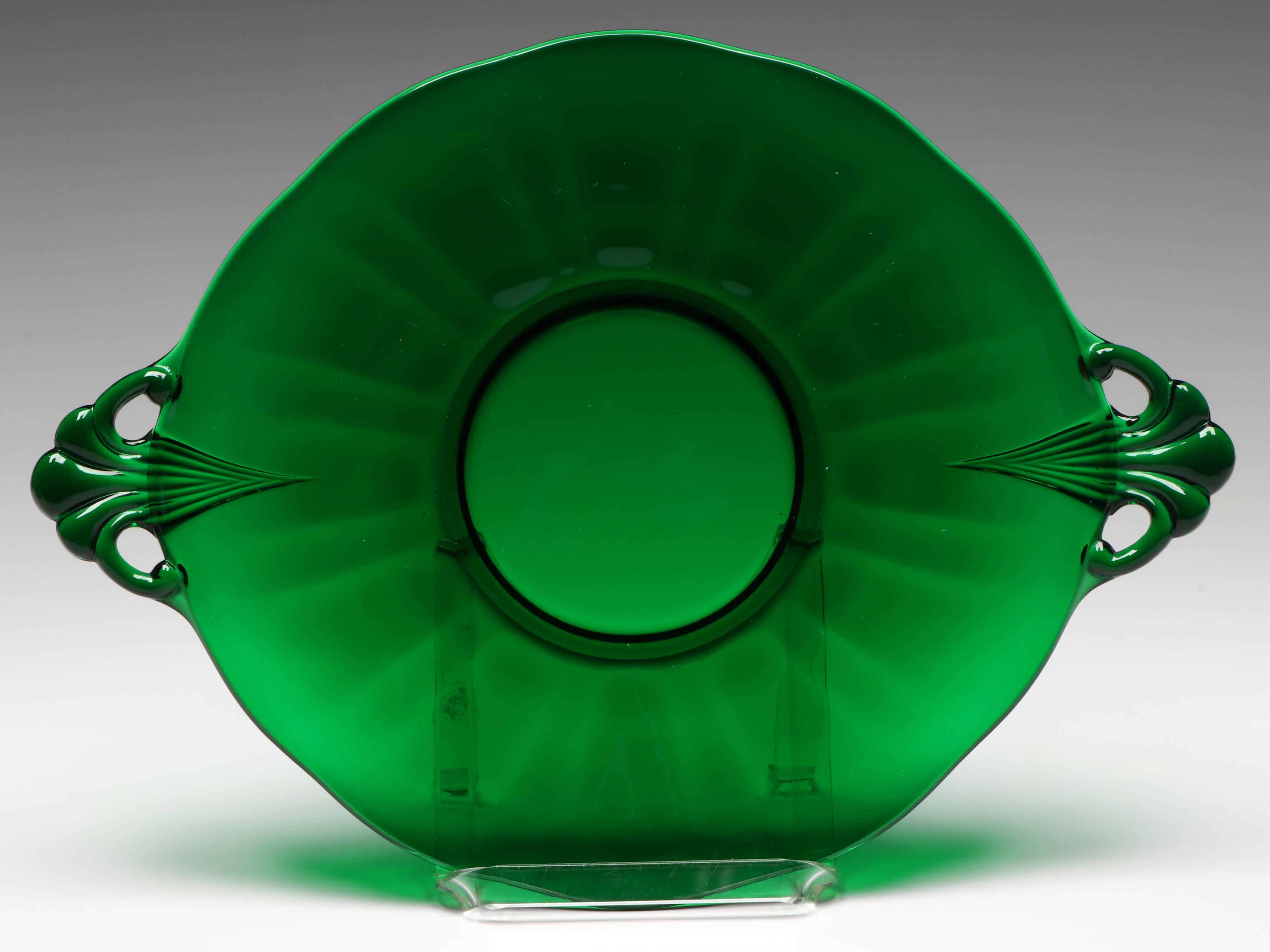 Imperial with Other Vaseline Glass Hobnail Jars with Tableware