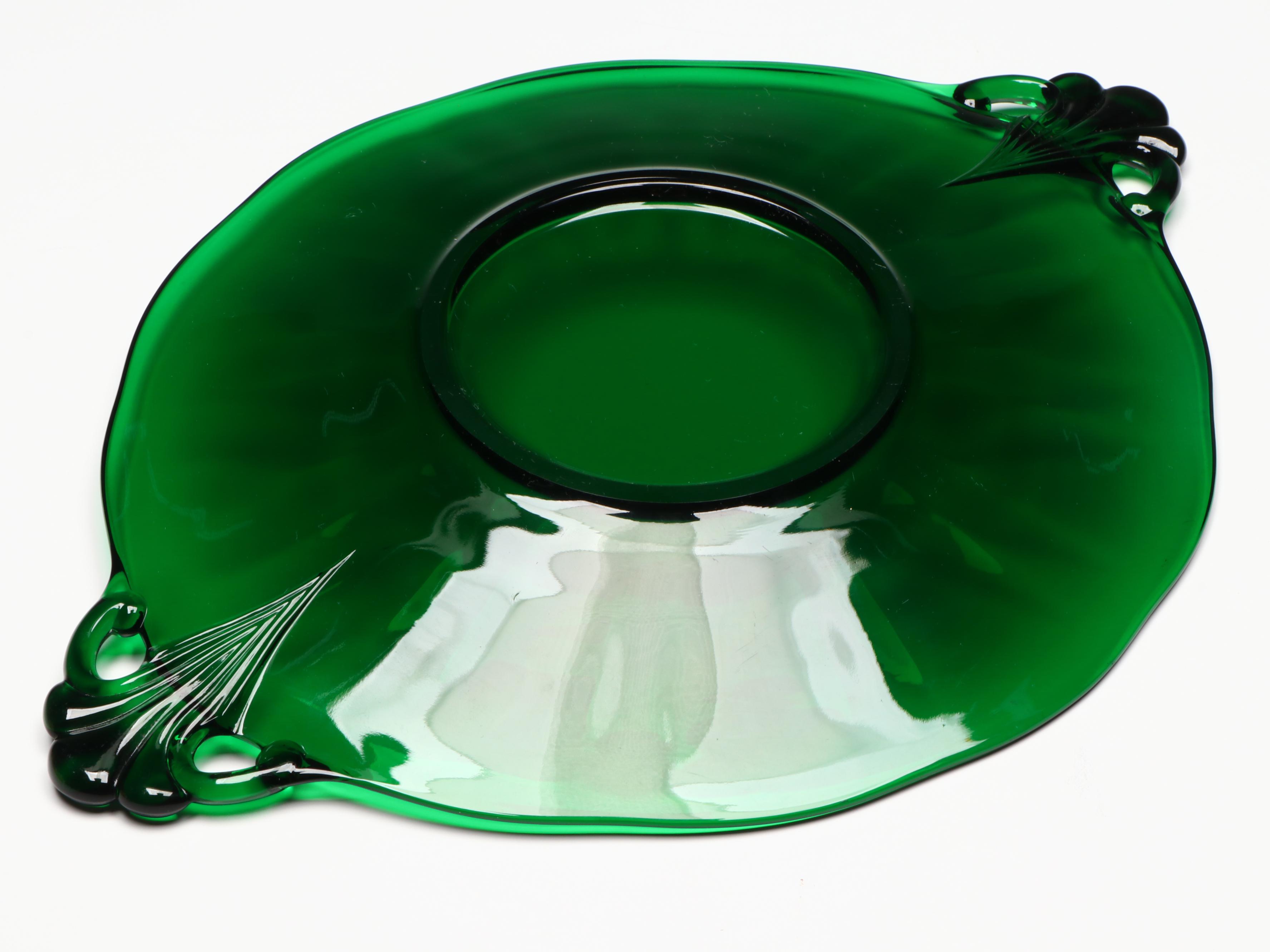 Imperial with Other Vaseline Glass Hobnail Jars with Tableware