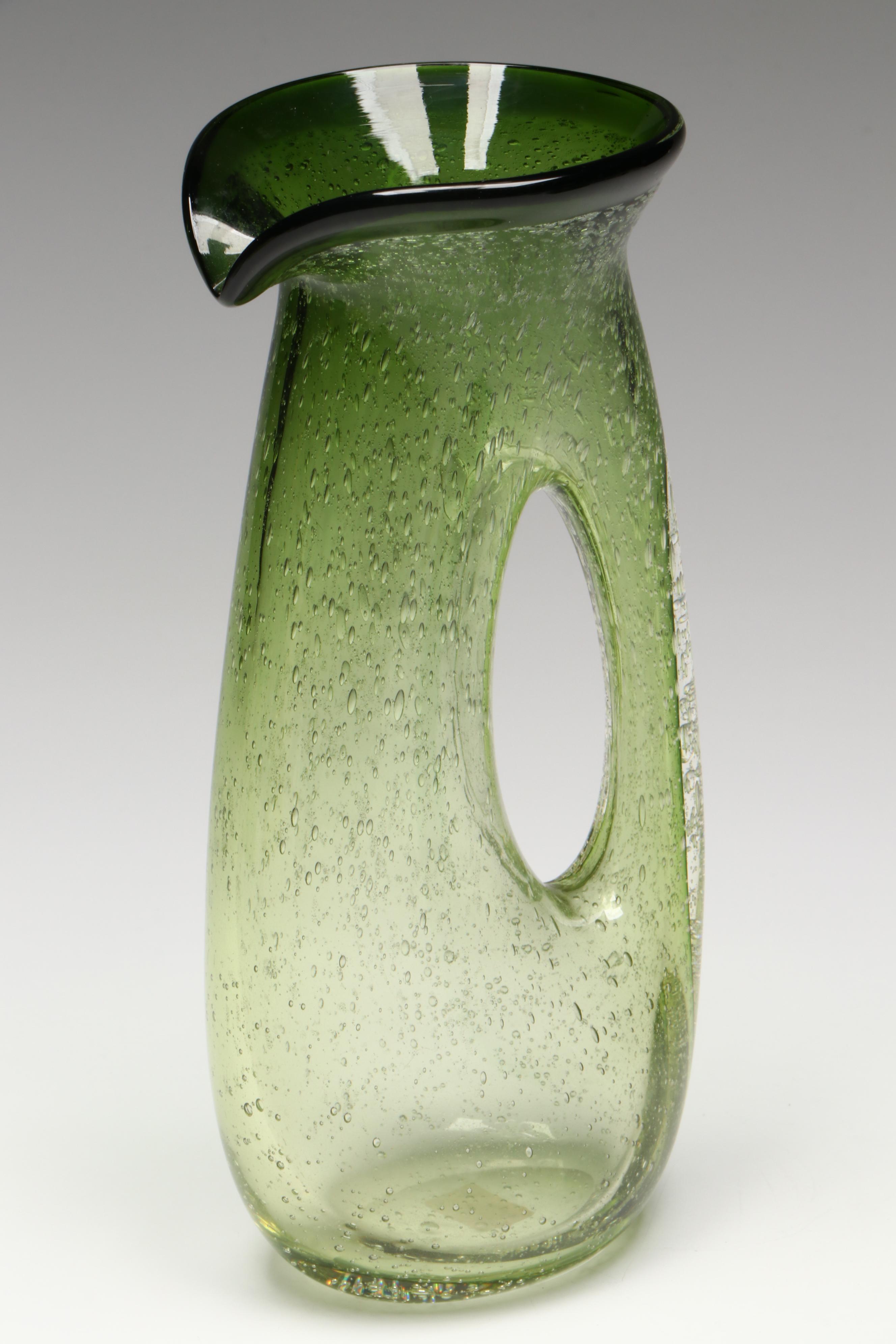 Imperial with Other Vaseline Glass Hobnail Jars with Tableware