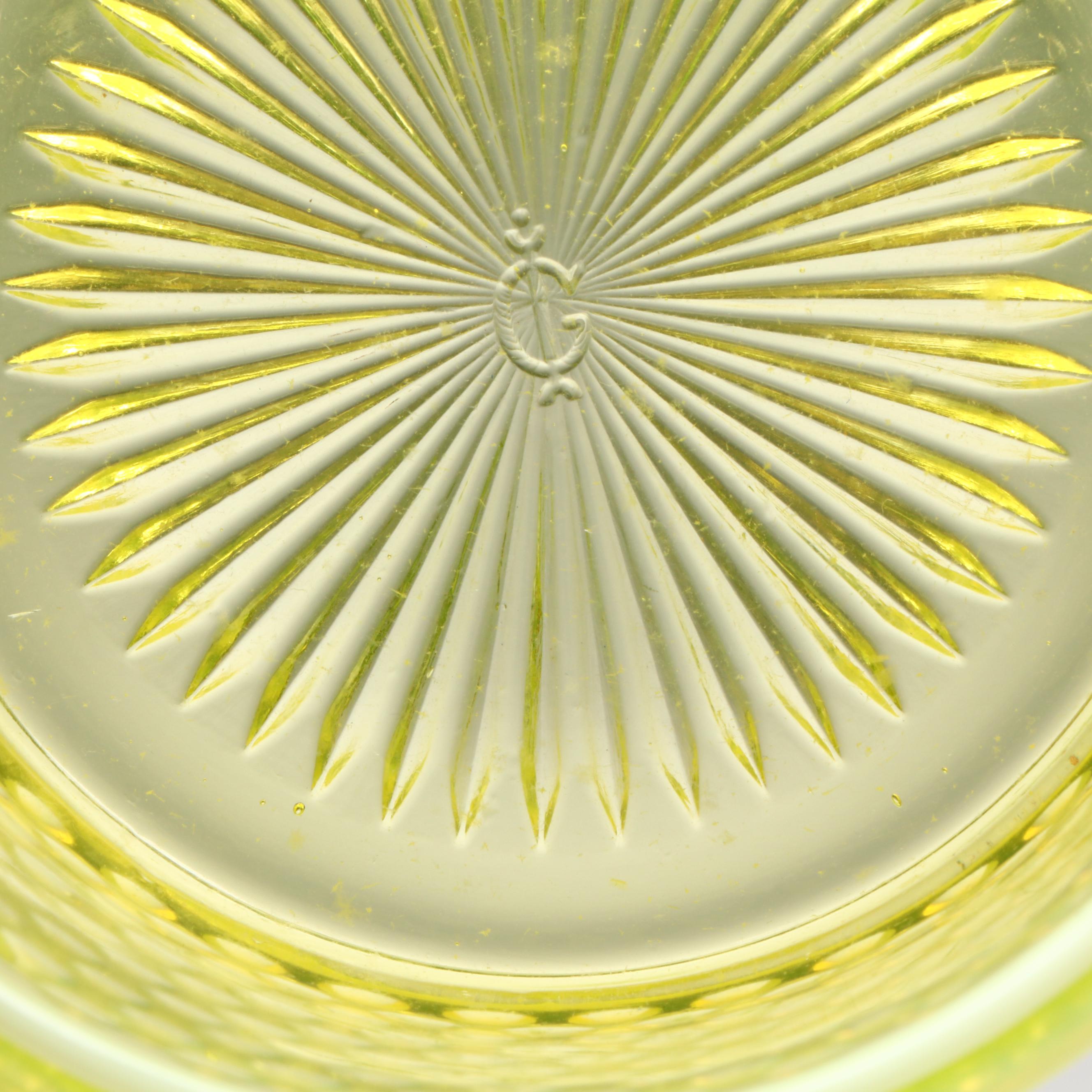 Imperial with Other Vaseline Glass Hobnail Jars with Tableware