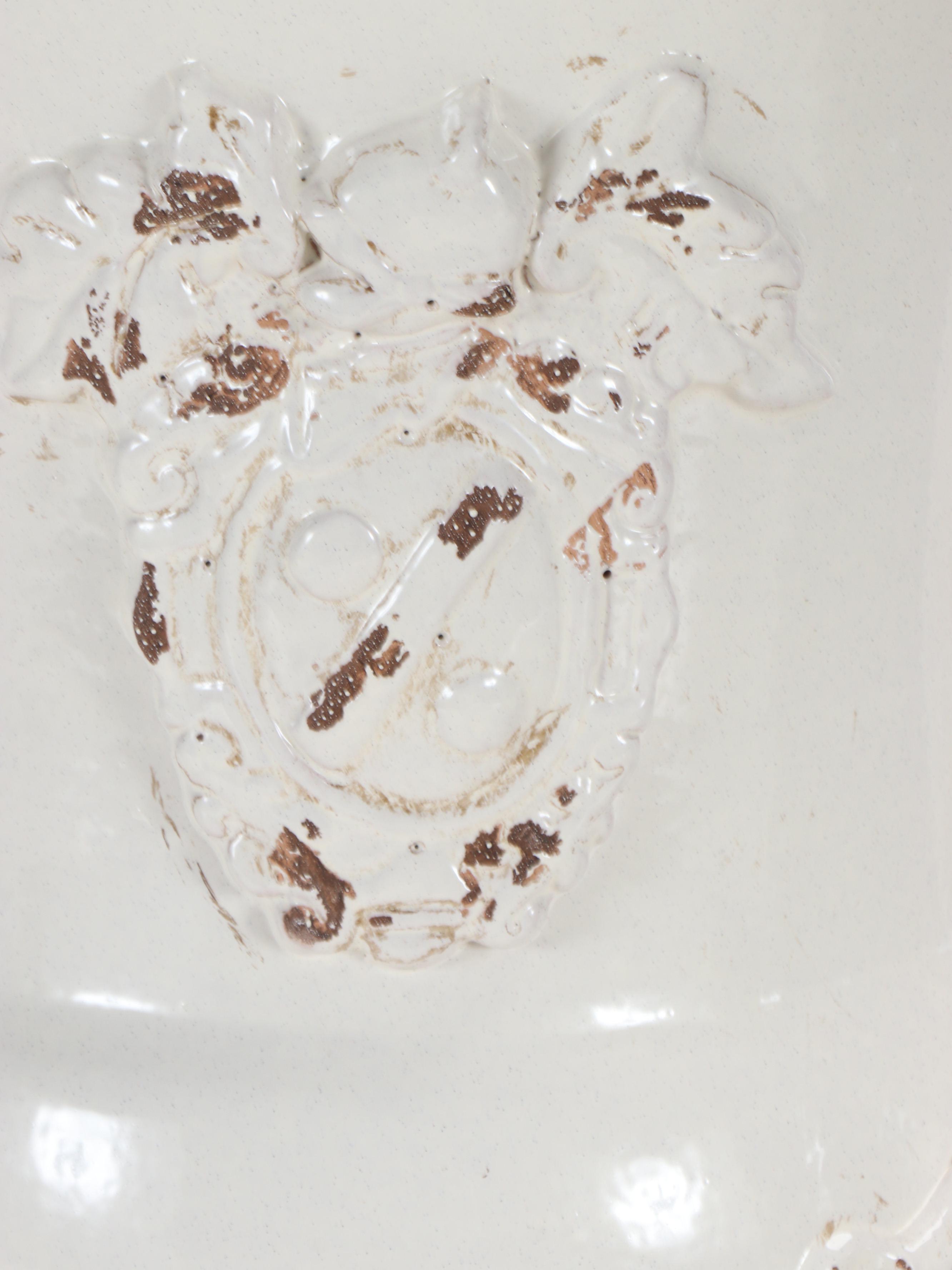 White Glazed Ceramic Urn Planter with Black Glazed Planter