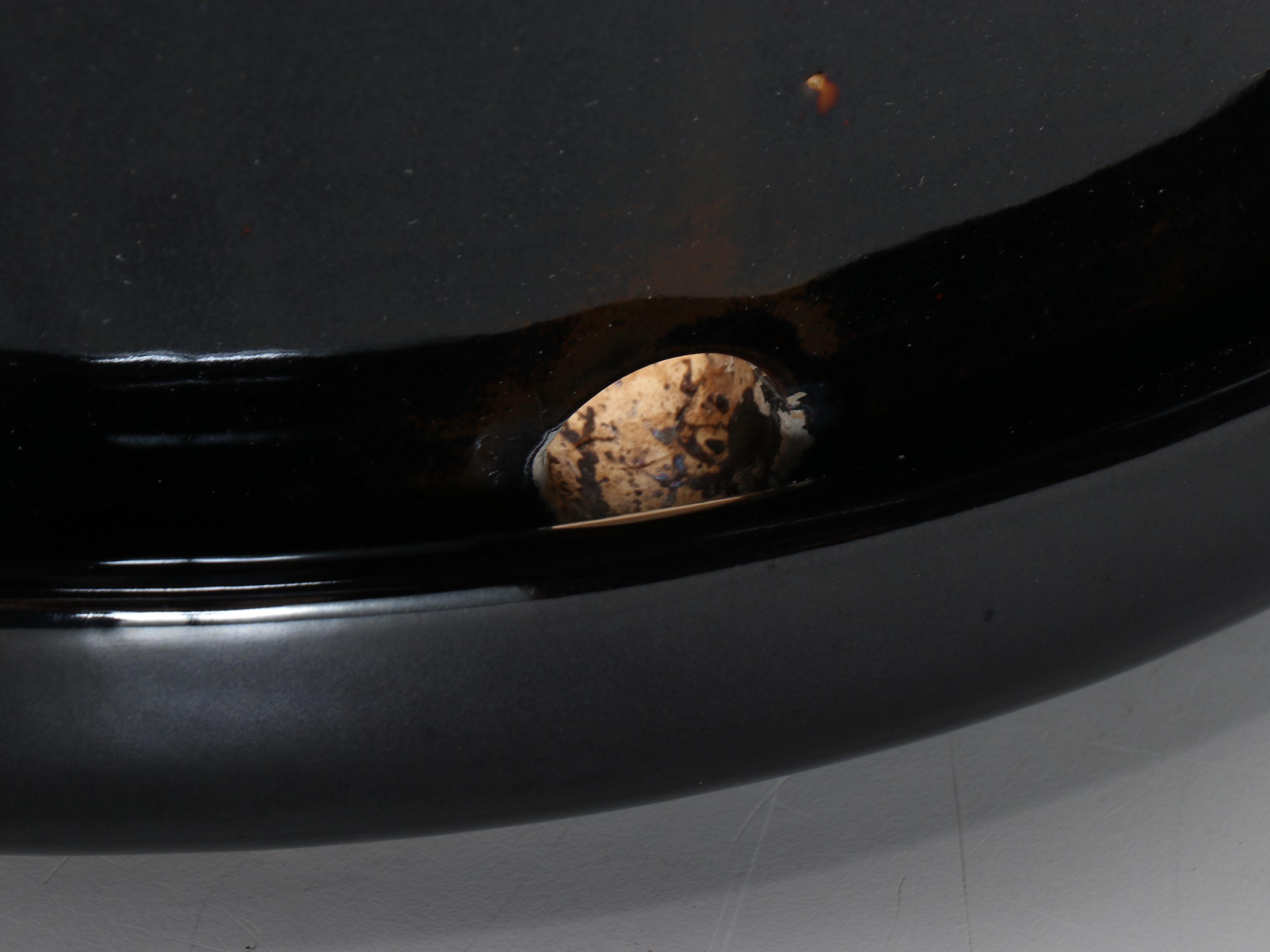 White Glazed Ceramic Urn Planter with Black Glazed Planter