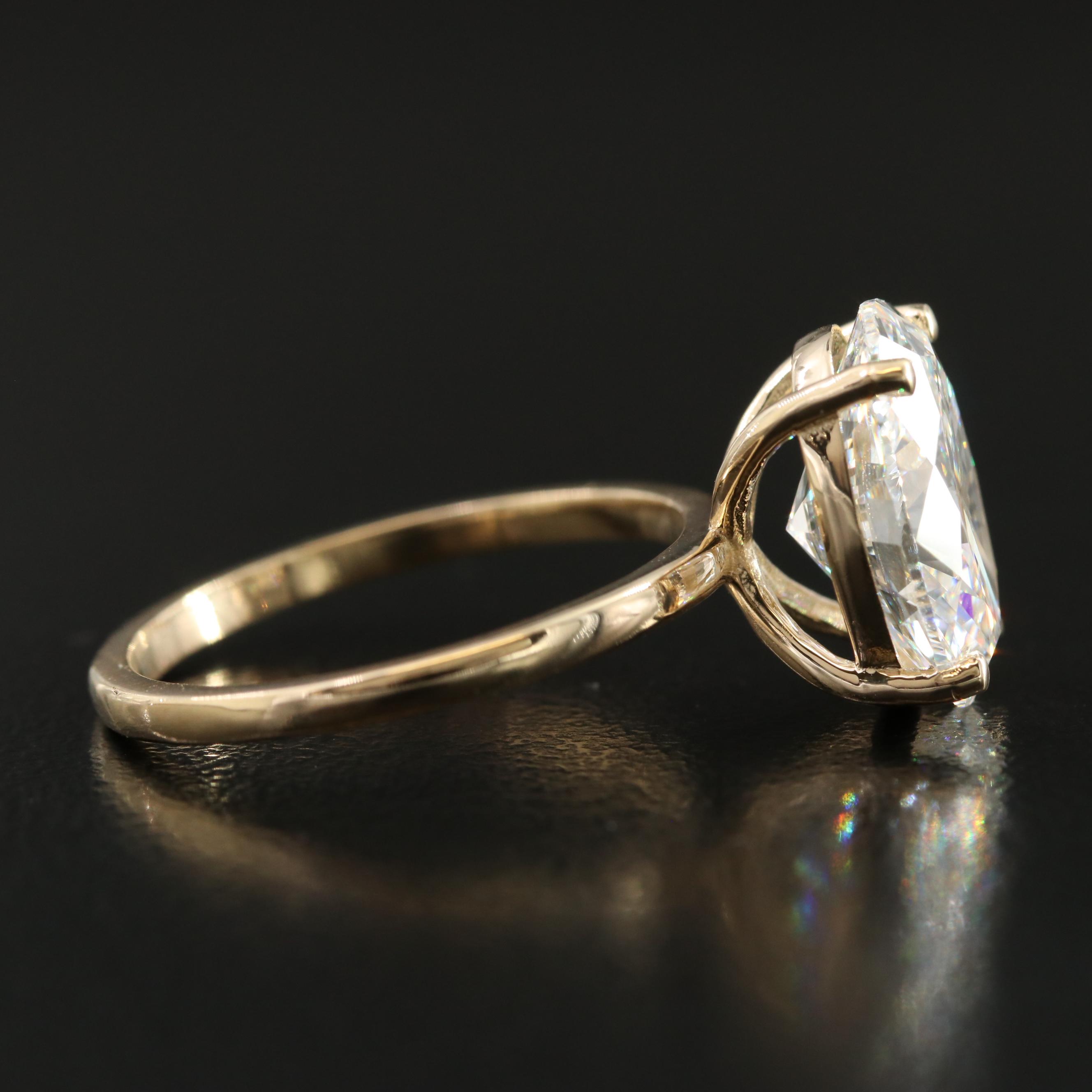 14K 4.00 CT Lab Grown Diamond Solitaire Ring with IGI Report