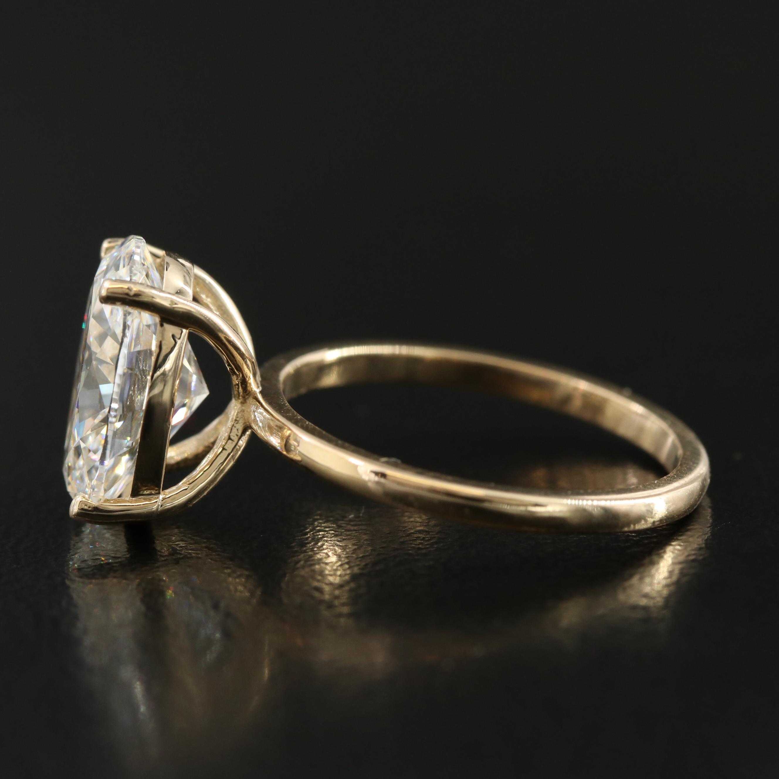 14K 4.00 CT Lab Grown Diamond Solitaire Ring with IGI Report