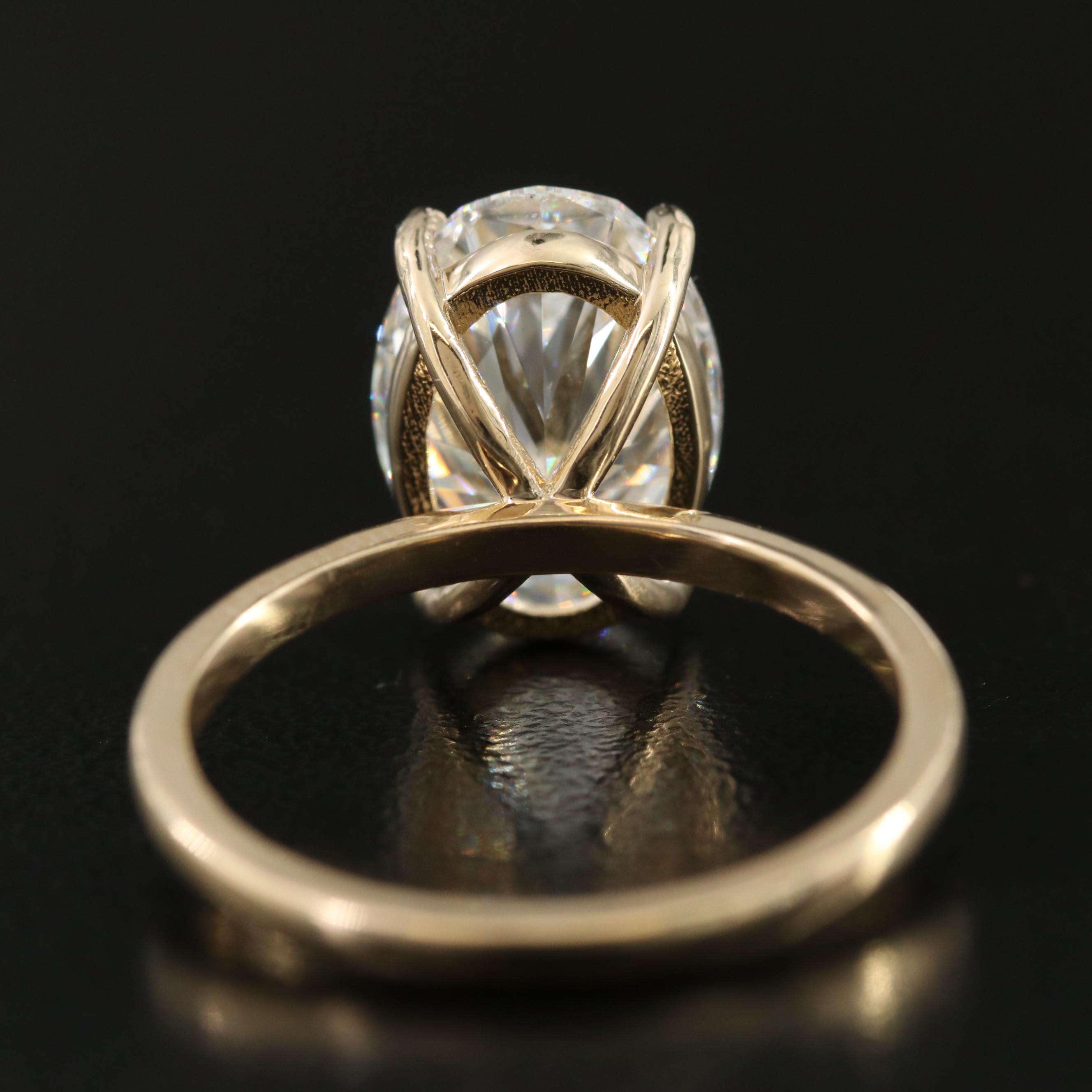 14K 4.00 CT Lab Grown Diamond Solitaire Ring with IGI Report