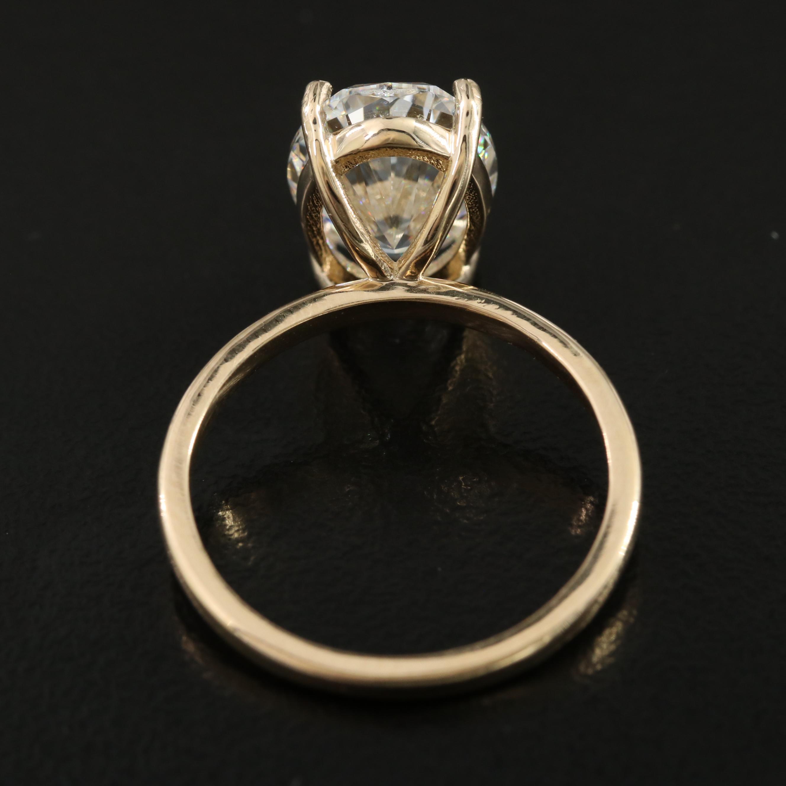 14K 4.00 CT Lab Grown Diamond Solitaire Ring with IGI Report