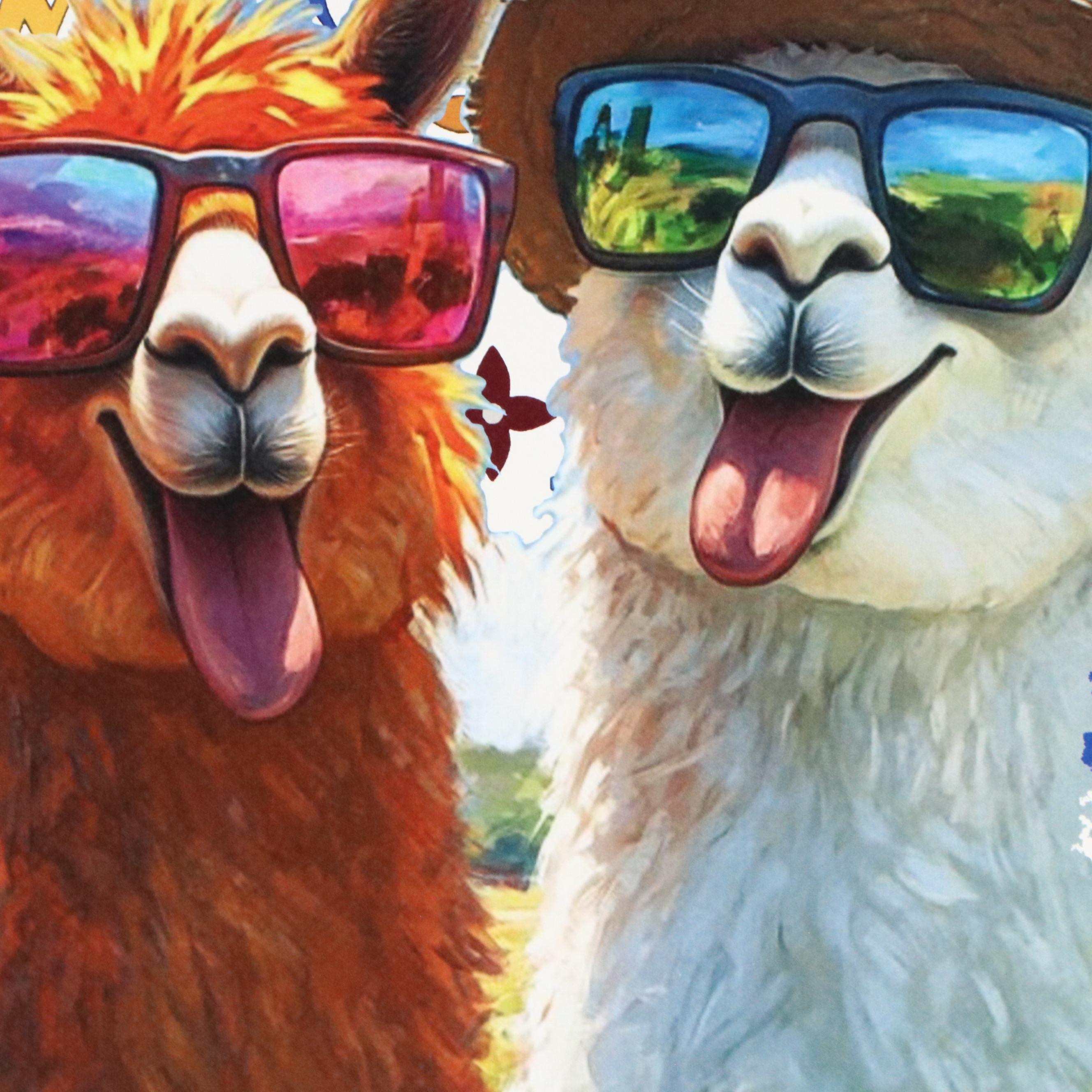 Death NYC Graphic Digital Print Homage to Louis Vuitton x Funny Llamas, 2025