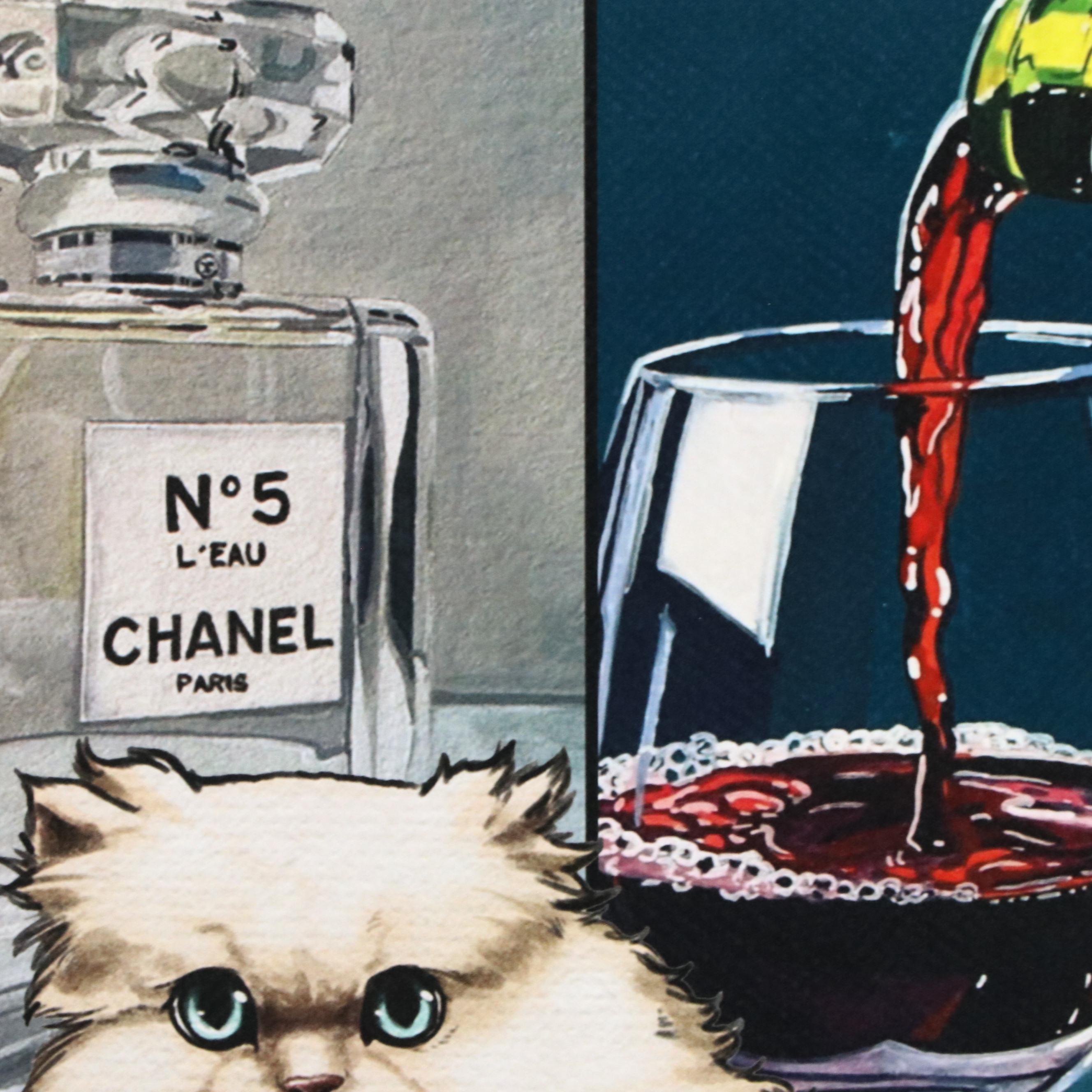 Death NYC Graphic Digital Print Featuring Chanel Cat, 21st Century