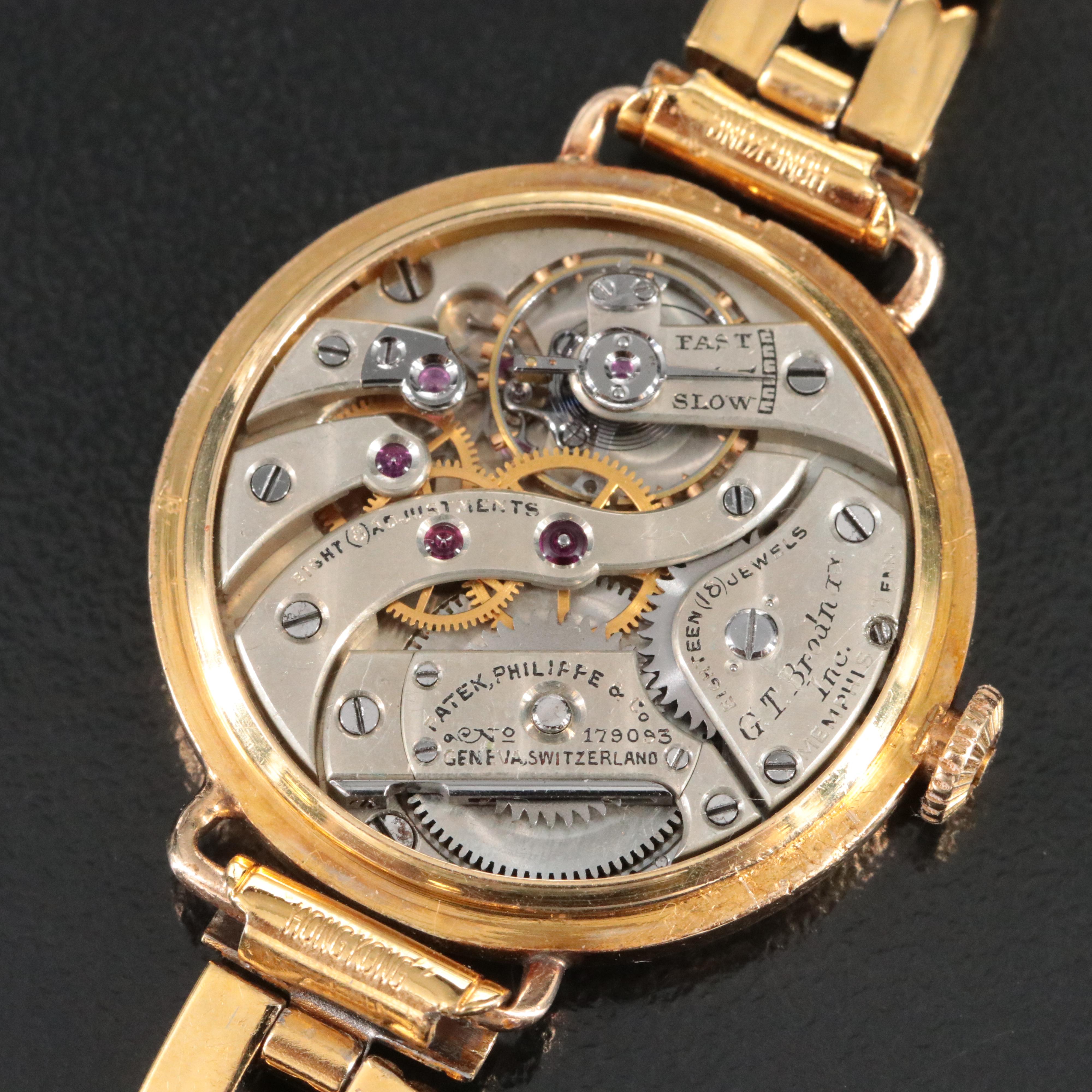 Vintage Patek Philippe & Co. 18K Watch Retailed by G.T. Brodnax Inc.