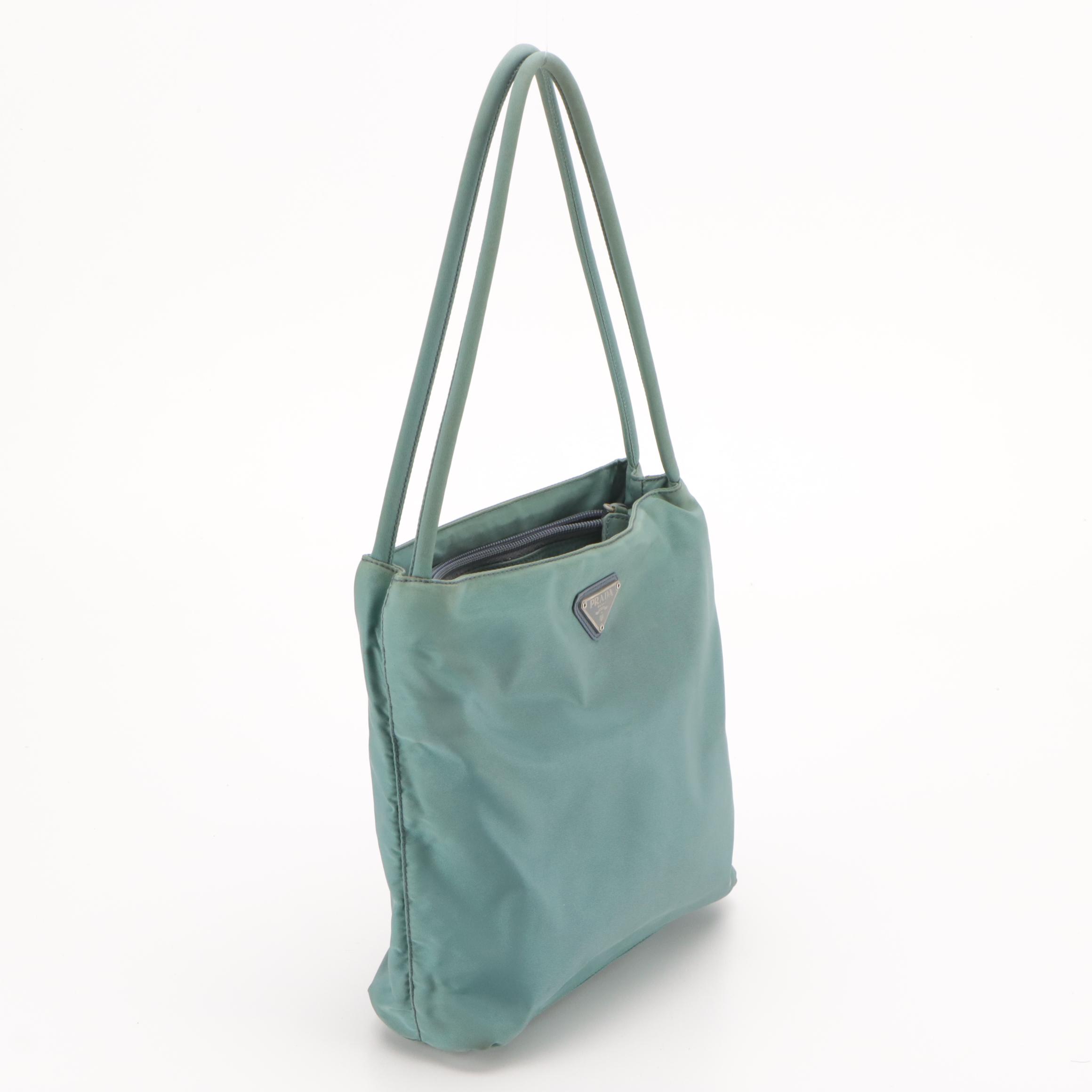 Prada Blue Tessuto Nylon Shoulder Bag