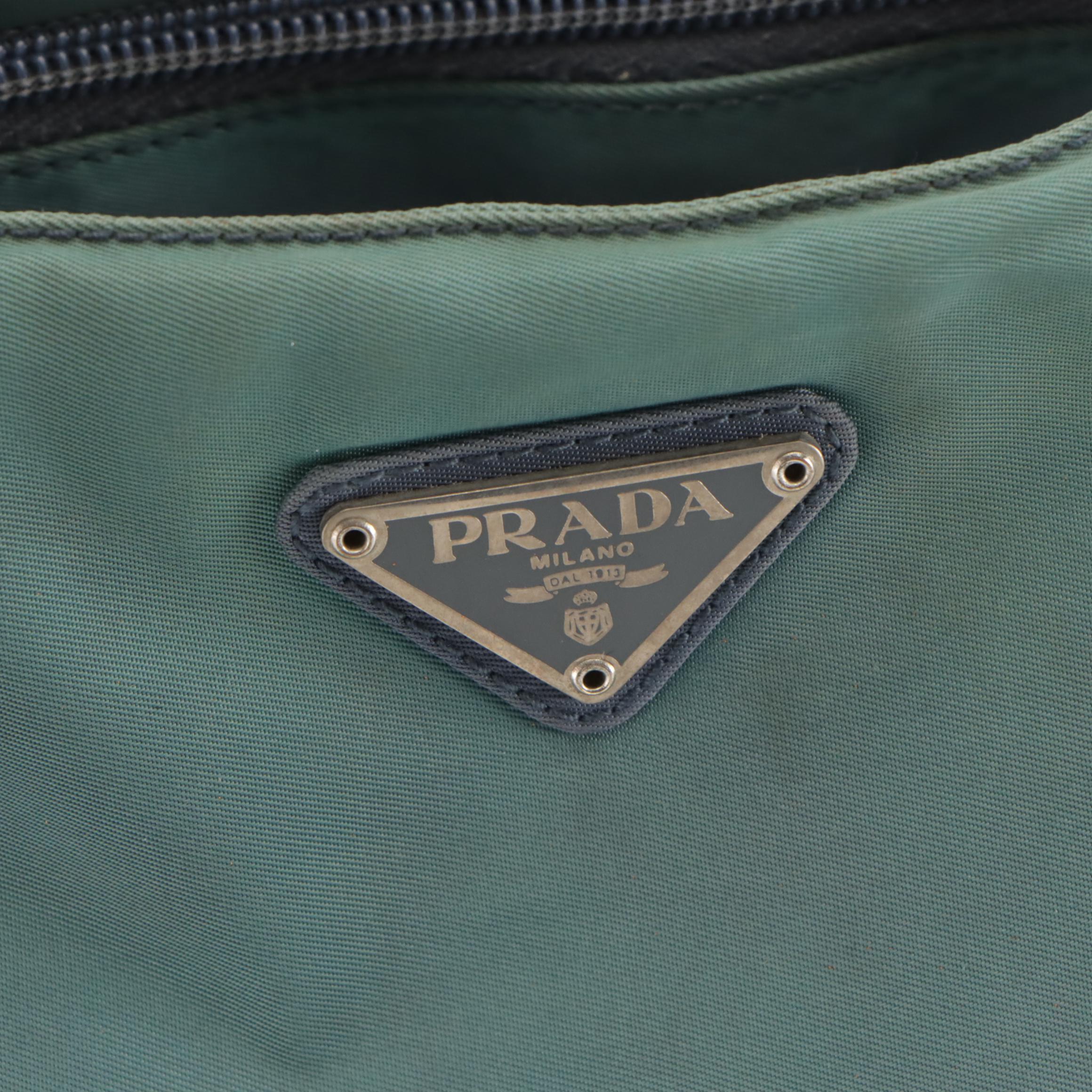 Prada Blue Tessuto Nylon Shoulder Bag