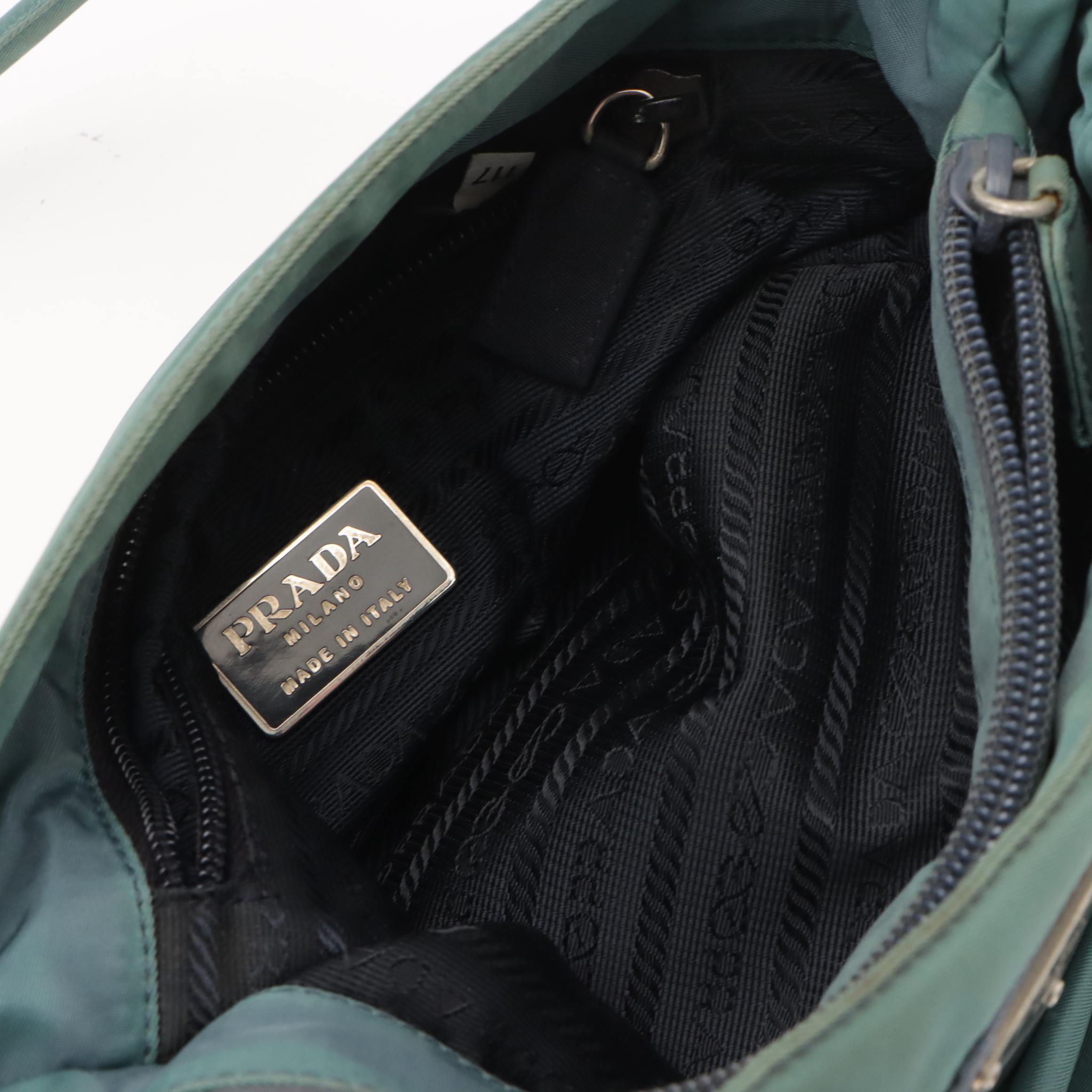 Prada Blue Tessuto Nylon Shoulder Bag